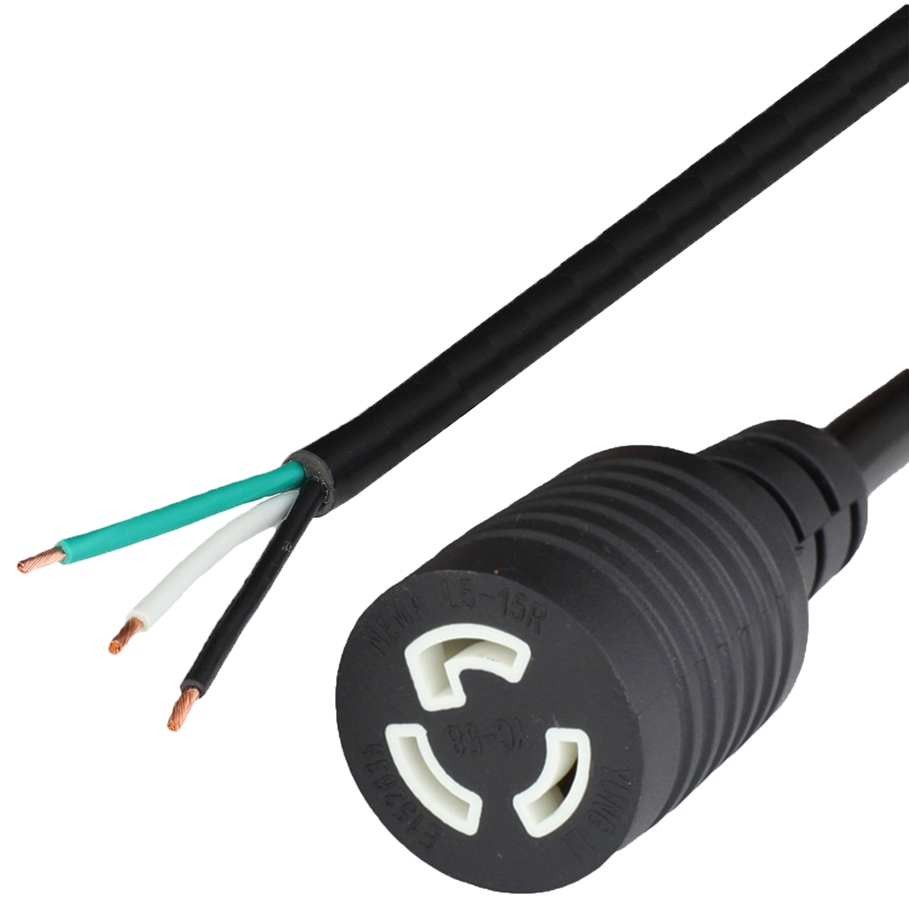 NEMA L5-15R (Female) to OPEN 15A 125V (WHIPS PIGTAILS)