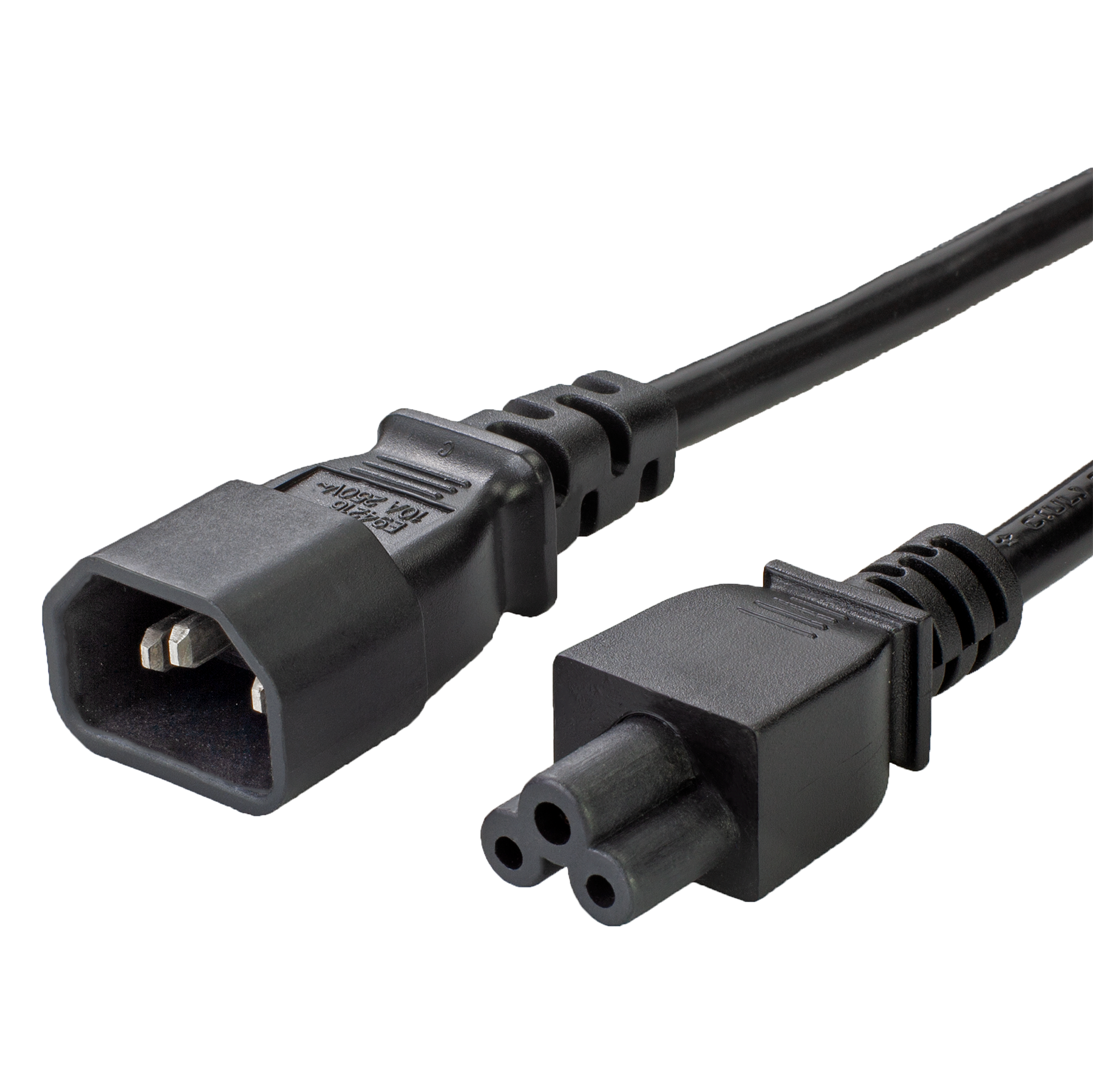 C14 to C5 2.5A 250V Power Cord with LSZH cordage - BLACK