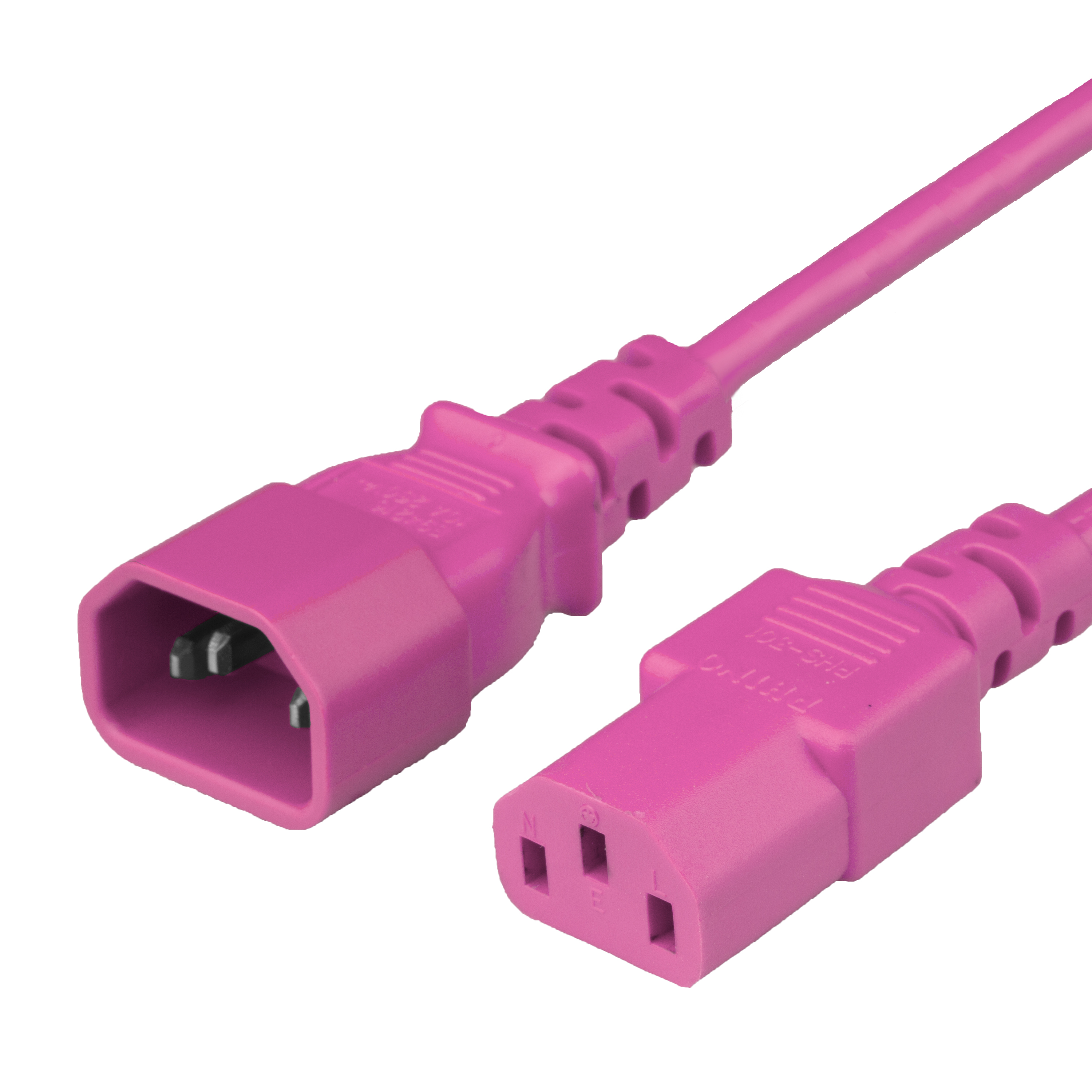 1FT C13 C14 10A 250V 18/3 SJT PINK Power Cord