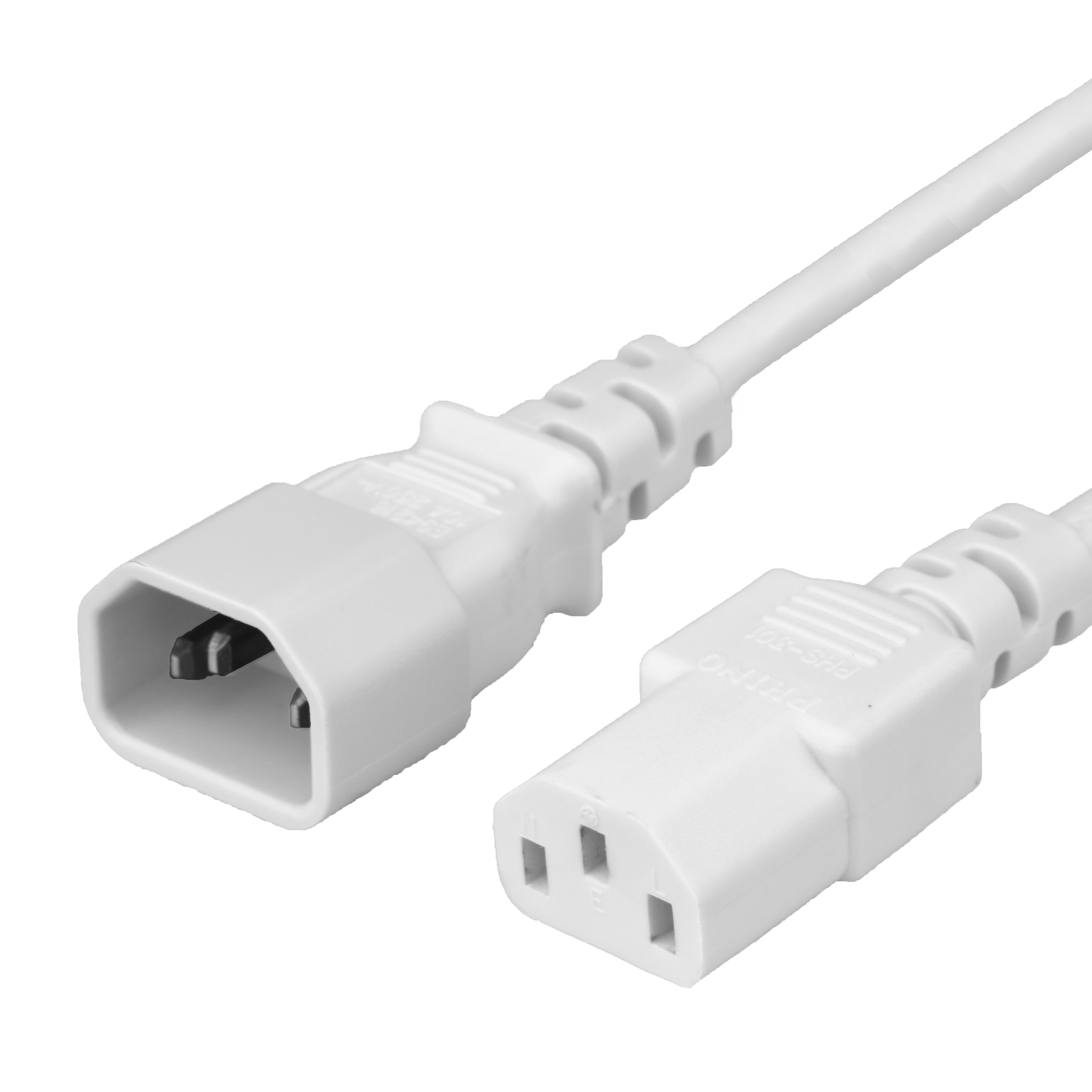 12FT C13 C14 10A 250V 18/3 SJT WHITE Power Cord