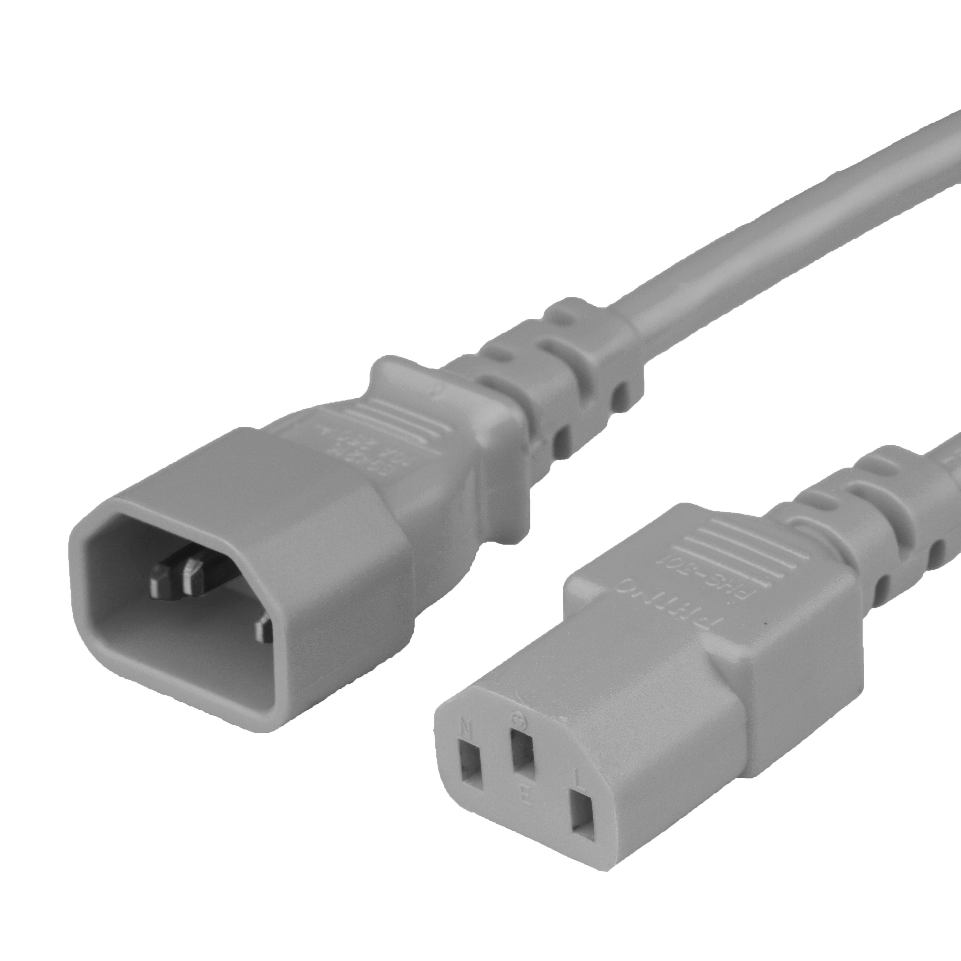 3FT C13 C14 15A 250V GRAY Power Cord