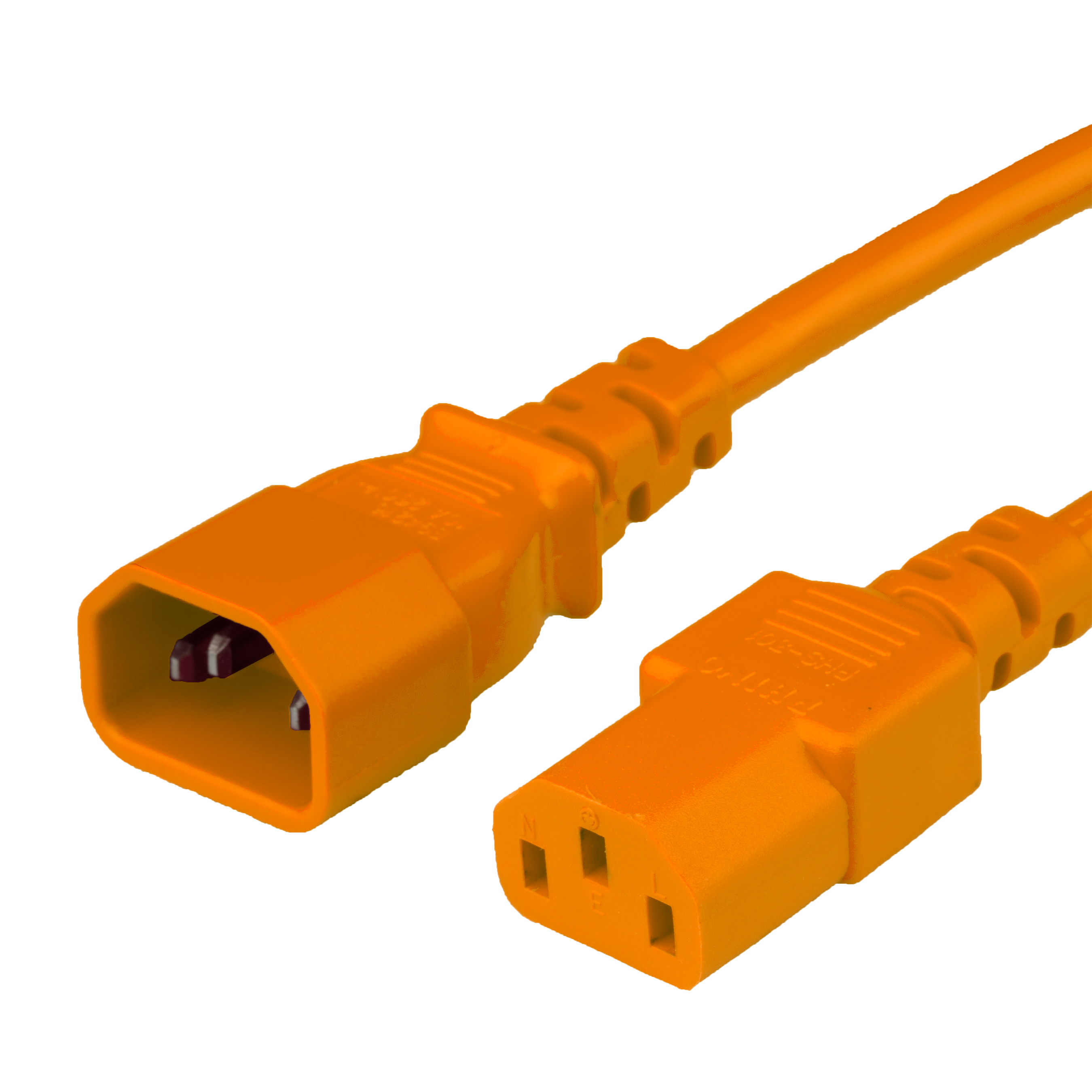 2.5FT C13 C14 15A 250V ORANGE Power Cord