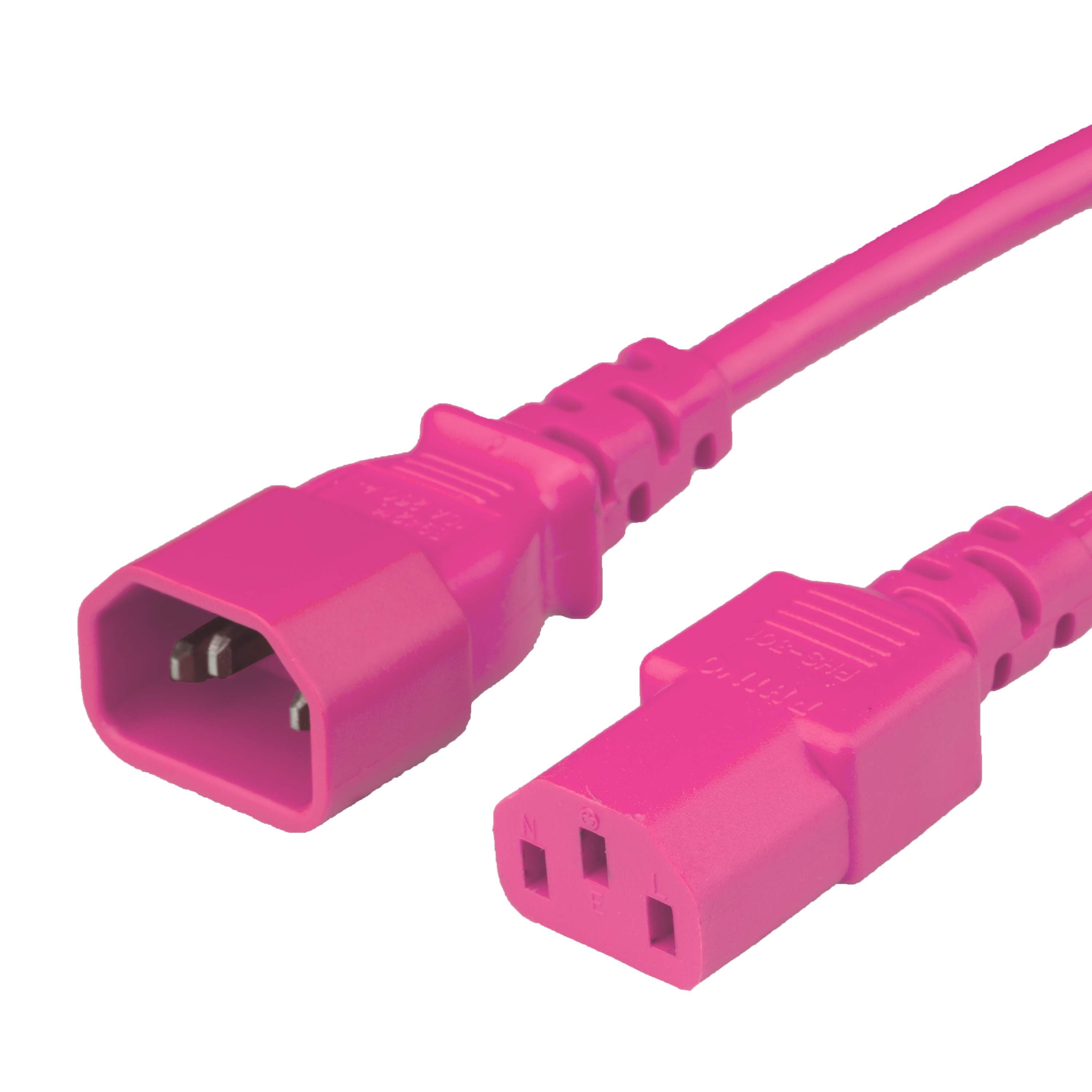 10FT C13 C14 15A 250V PINK Power Cord