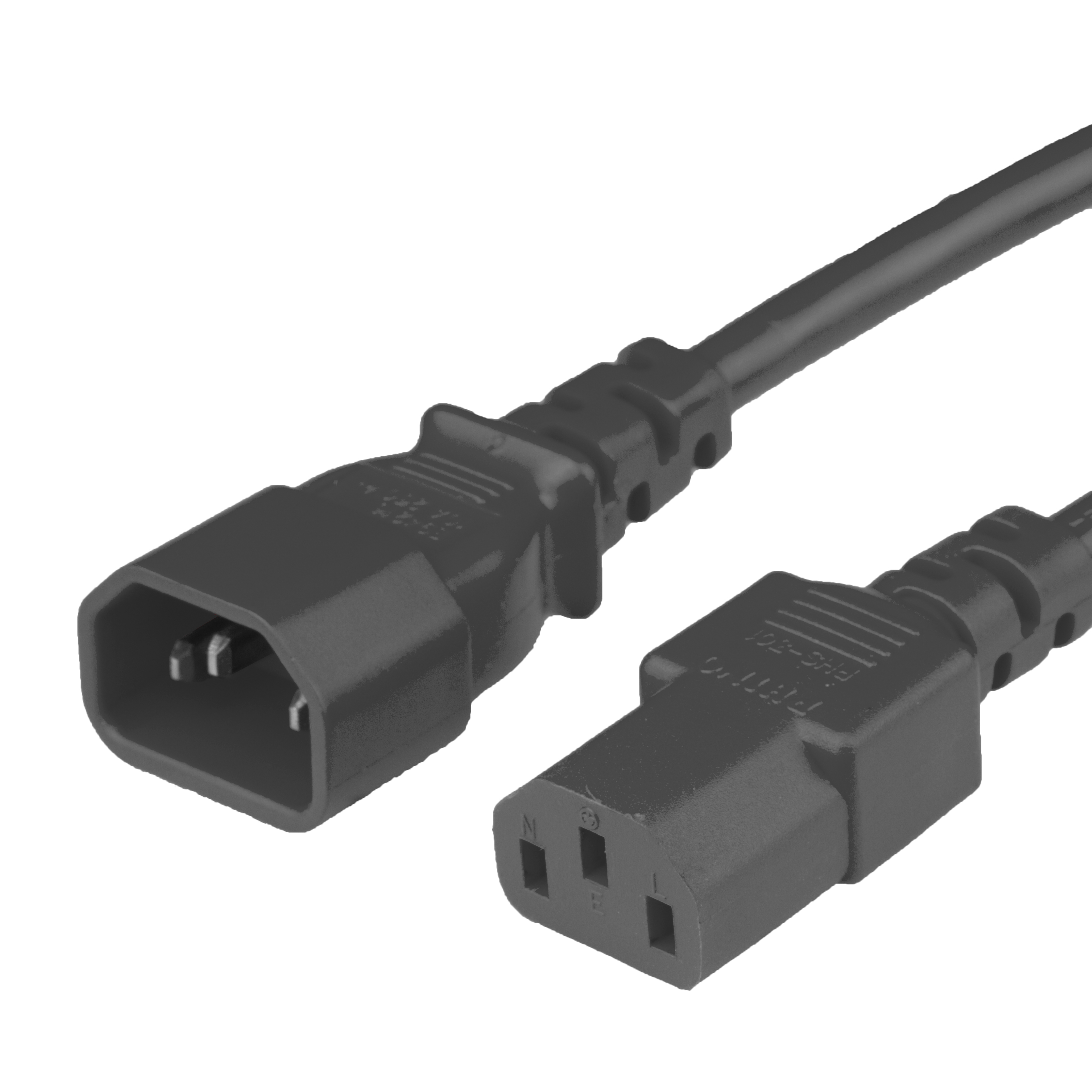 1FT C14 C13 15A 250V 14/3 SJT BLACK Power Cord