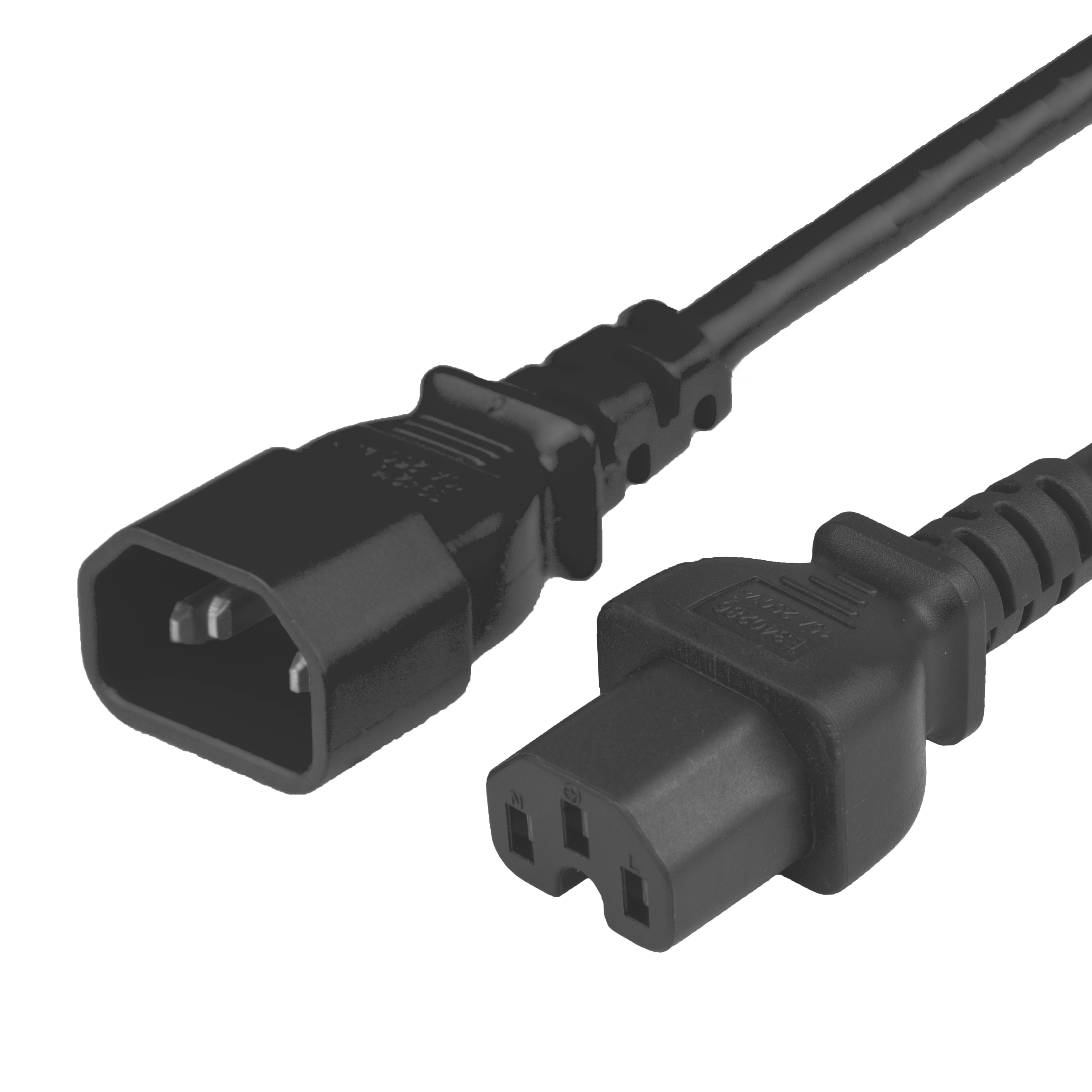 BLACK 13A 250V IEC60320 C14 C15 16awg SJT 105c Power Cords