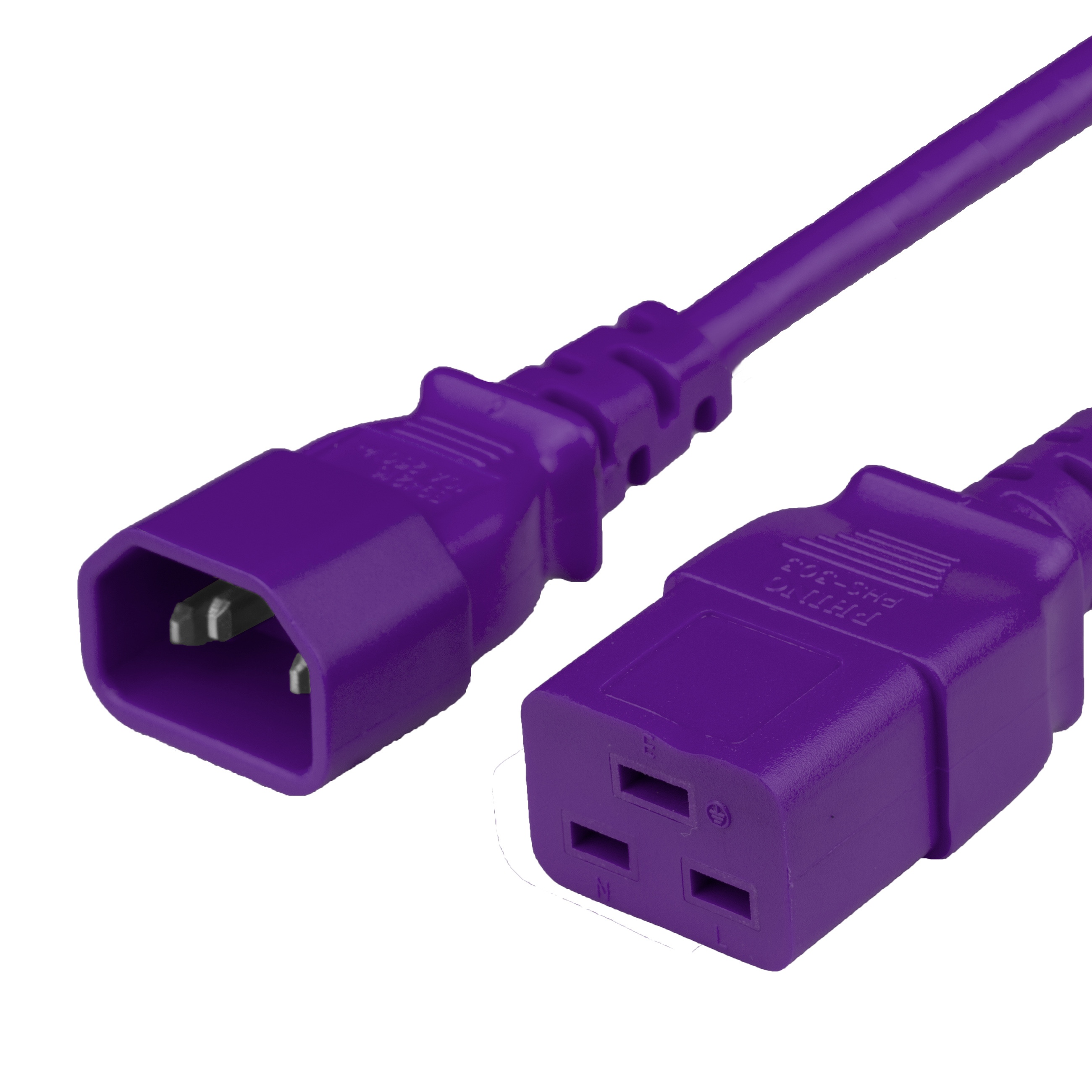 Purple 15A C14 C19 Adapter Power Cords