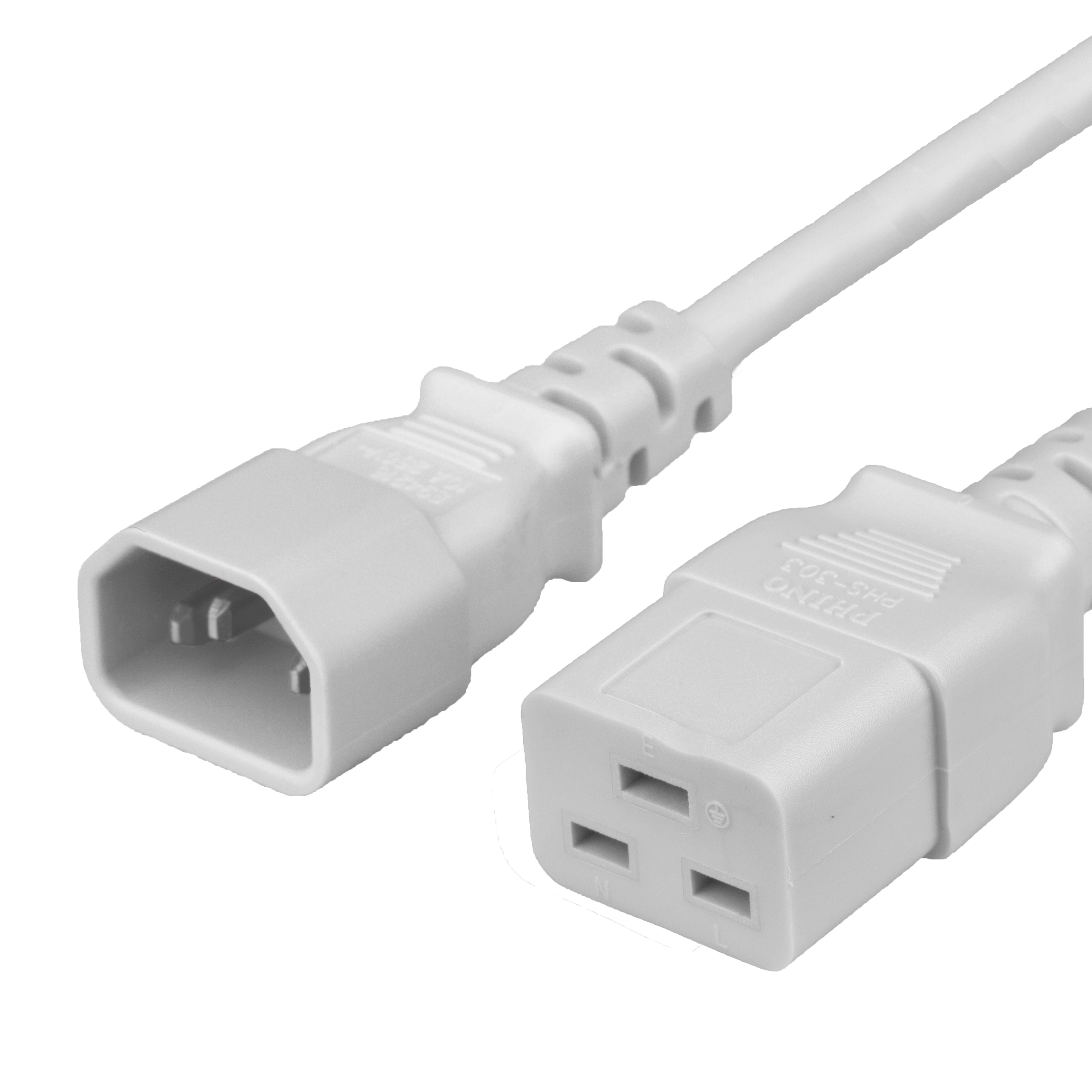 White 15A C14 C19 Adapter Power Cords
