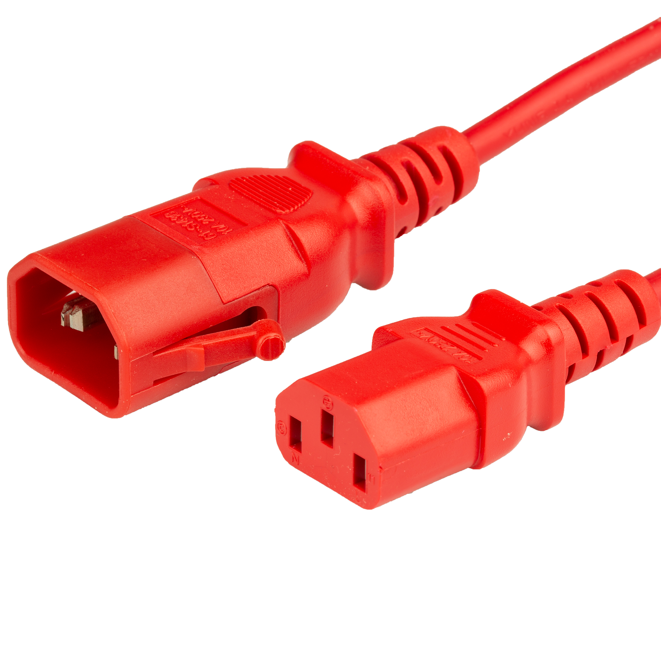 Red 10A P-Lock C14 C13 Power Cords