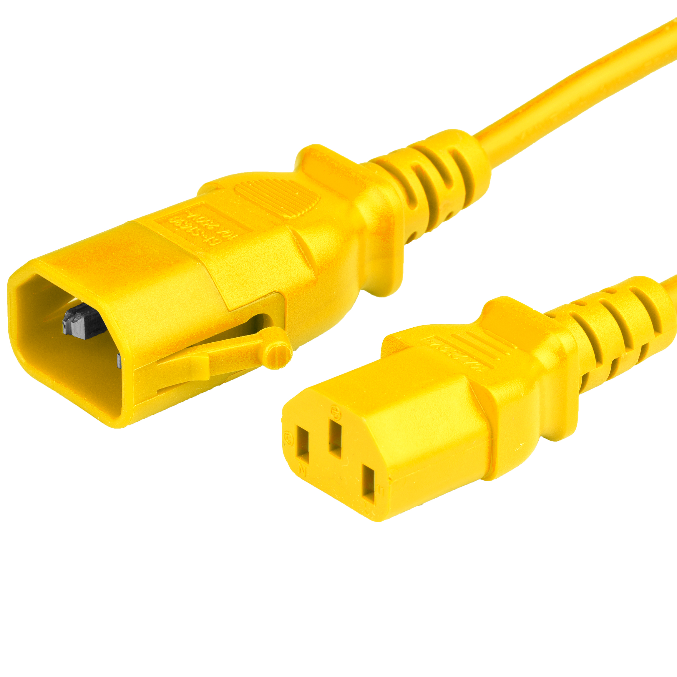 Yellow 10A P-Lock C14 C13 Power Cords