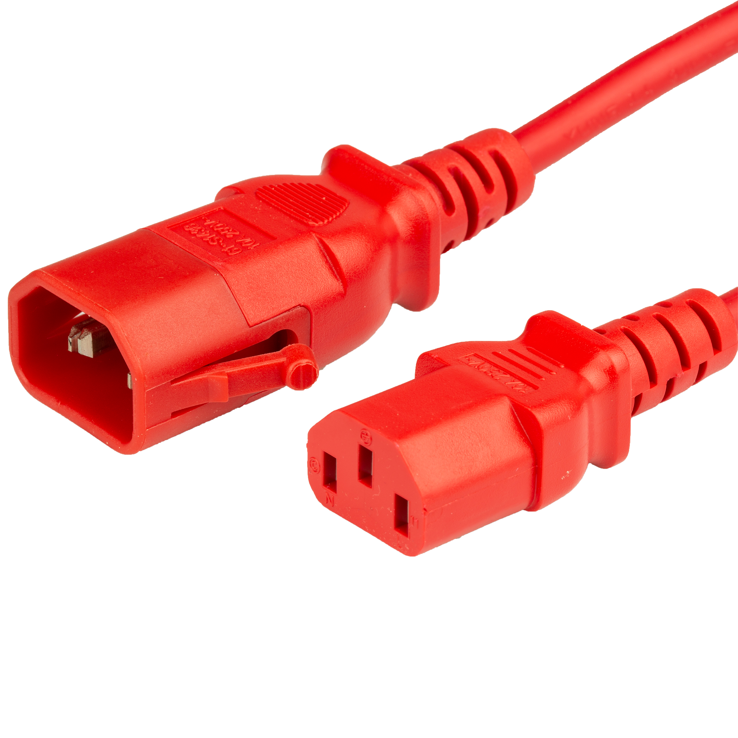 Red Iec 60320 P Lock C14 To C13 15a Locking Power Cords