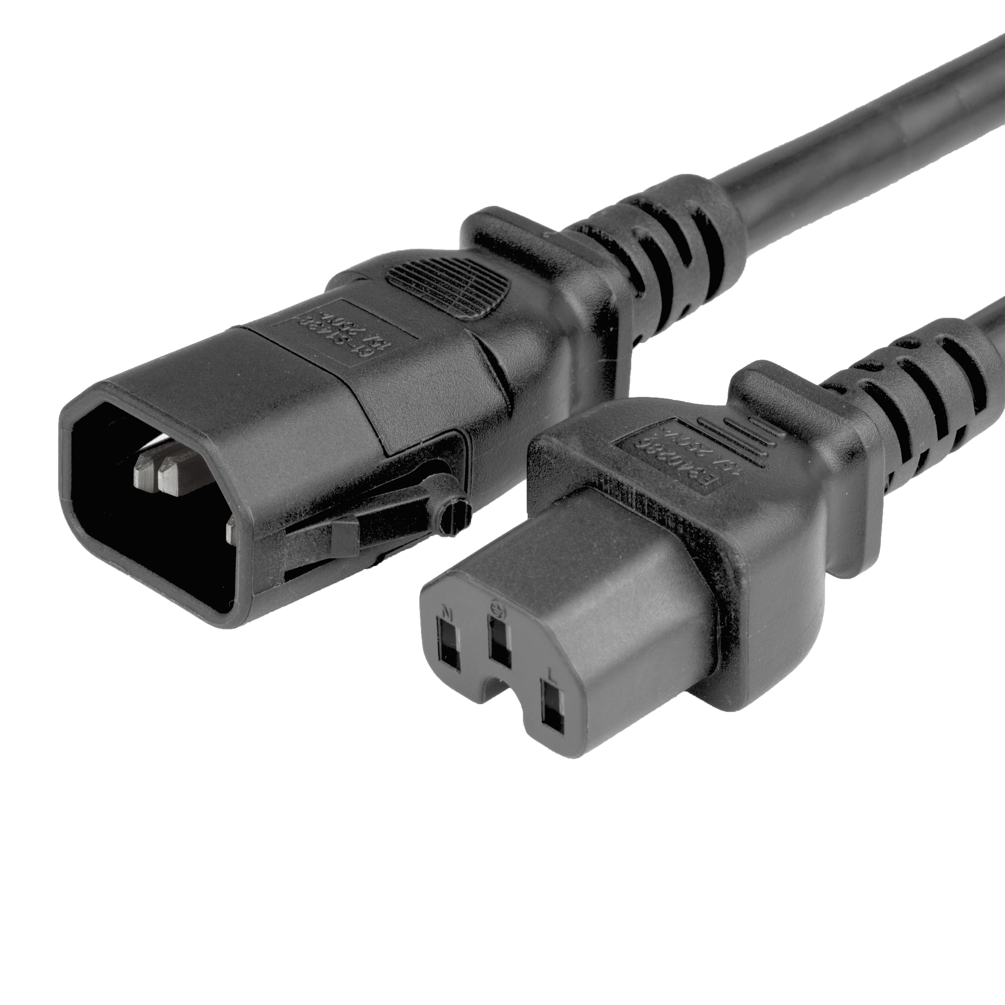 Black 15A P-Lock C14 C15 Power Cords