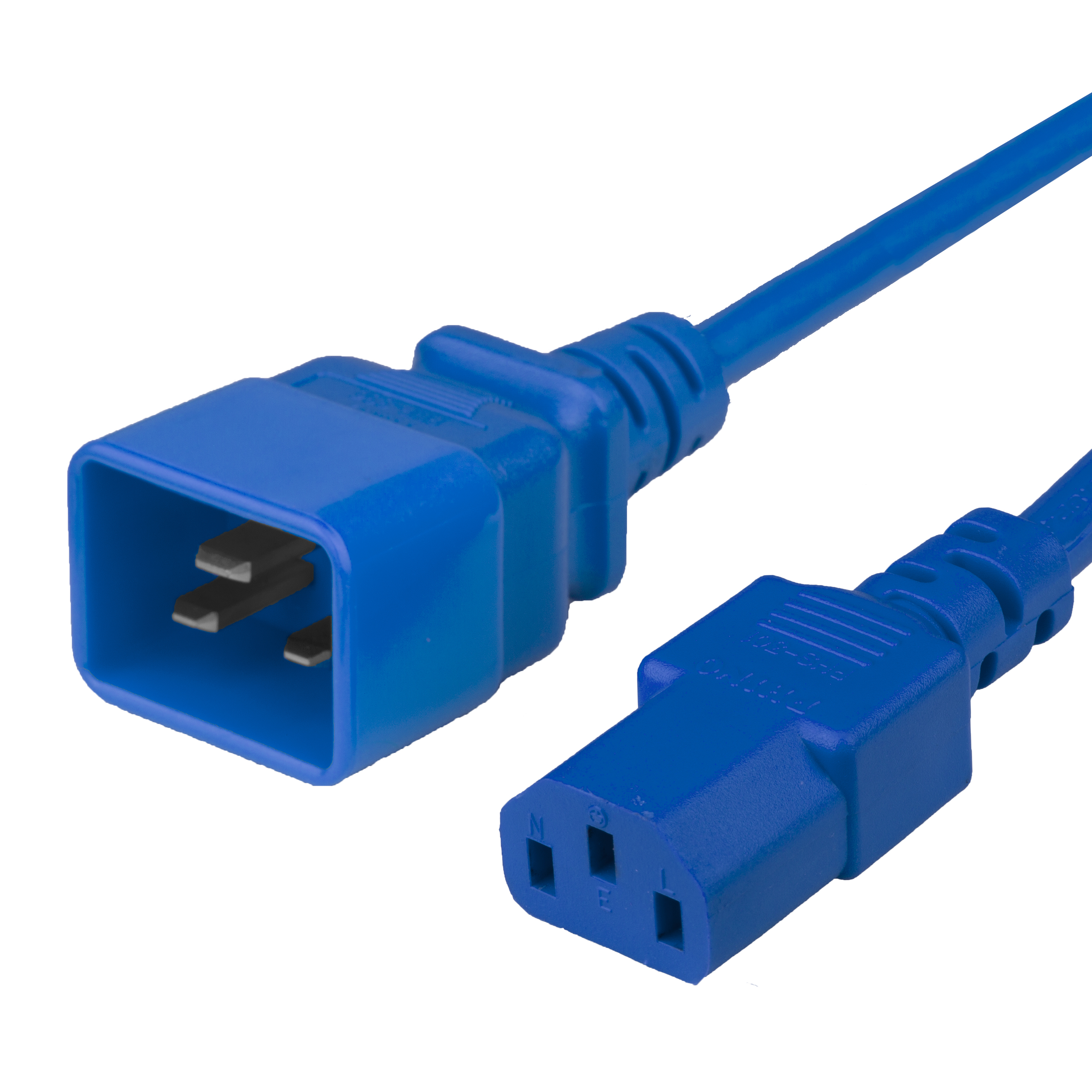 Blue 15A C20 C13 Adapter Power Cords | Colored Data Center Power Cords