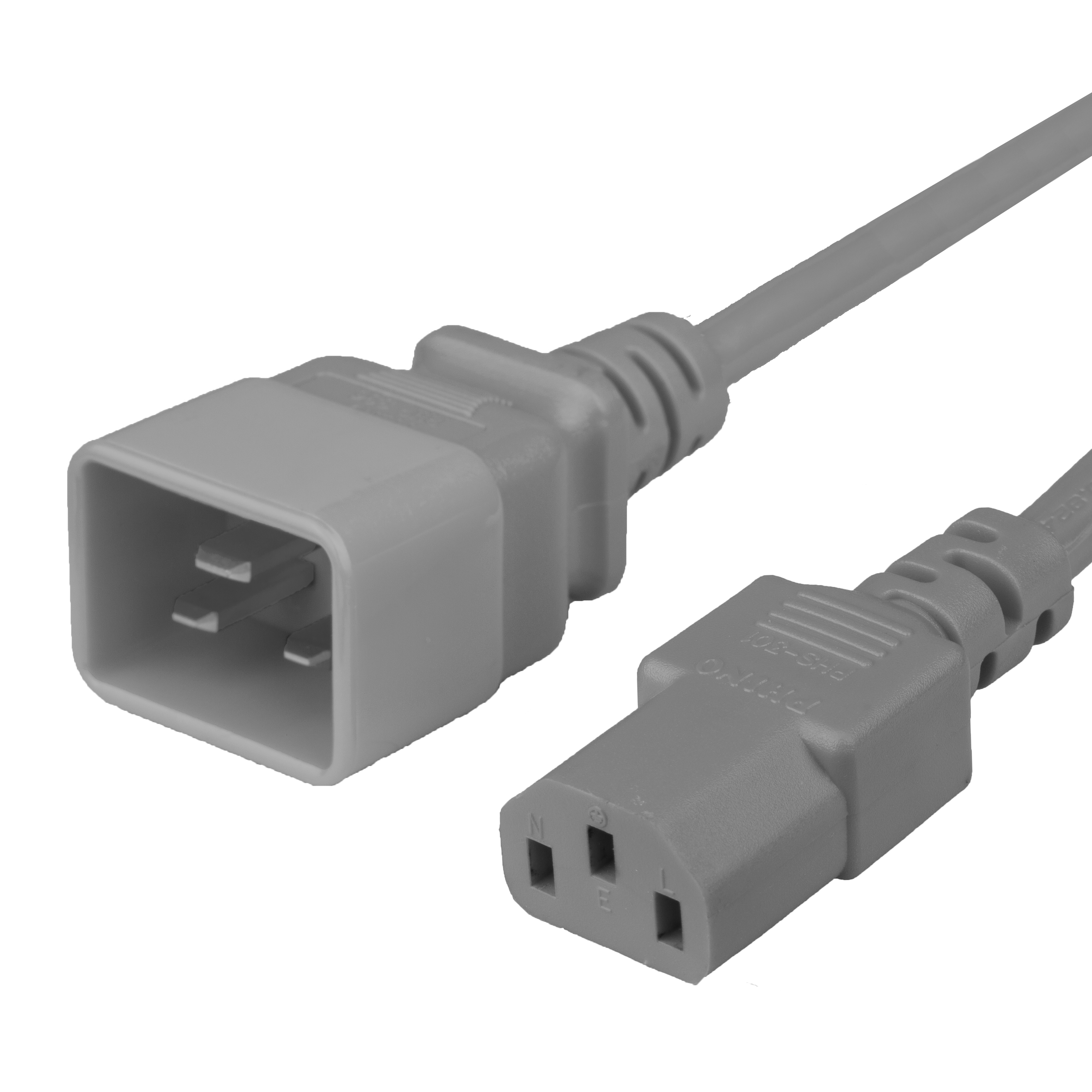Gray 15A C20 C13 Adapter Power Cords | Colored Data Center Power Cords