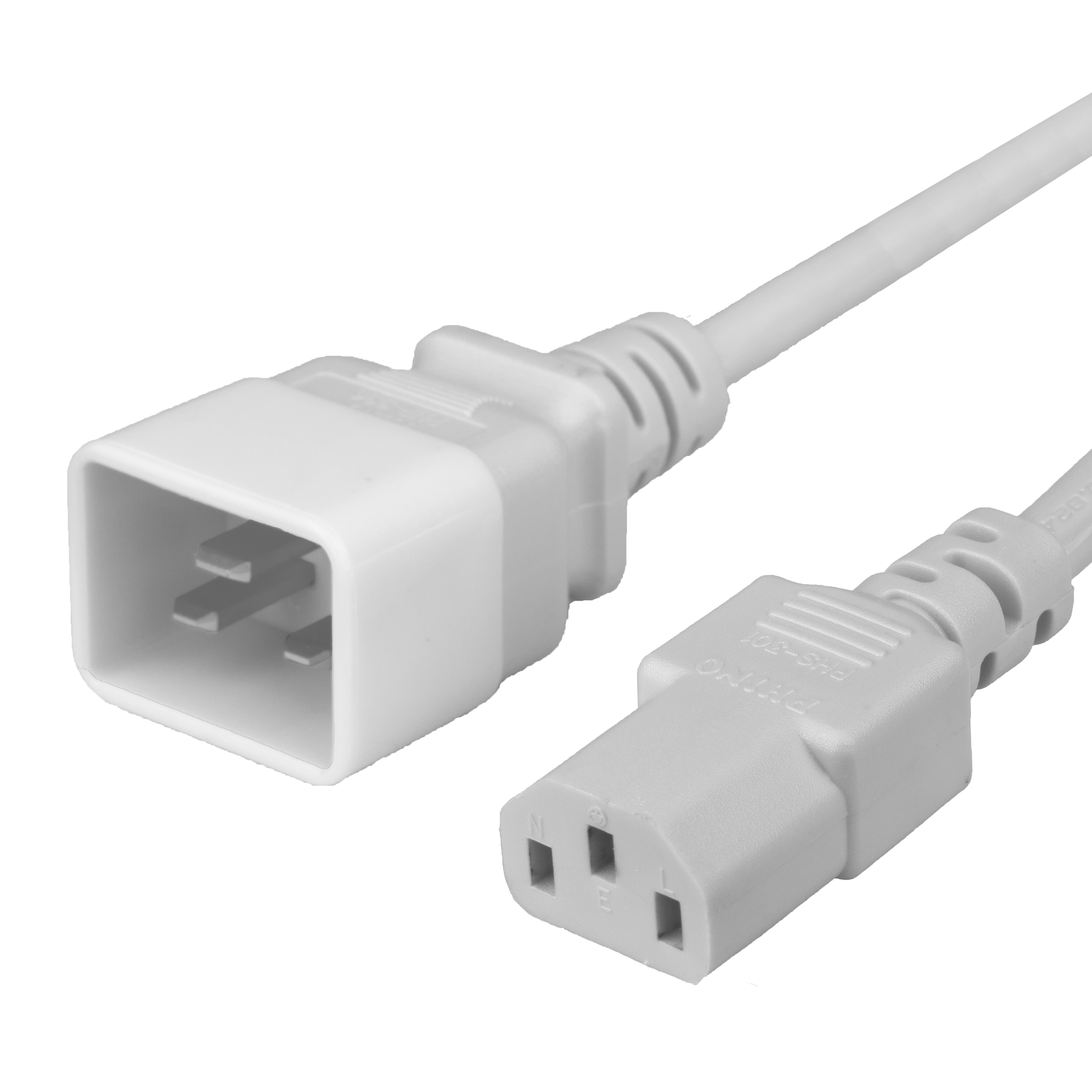 White 15A C20 C13 Adapter Power Cords | Colored Data Center Power Cords