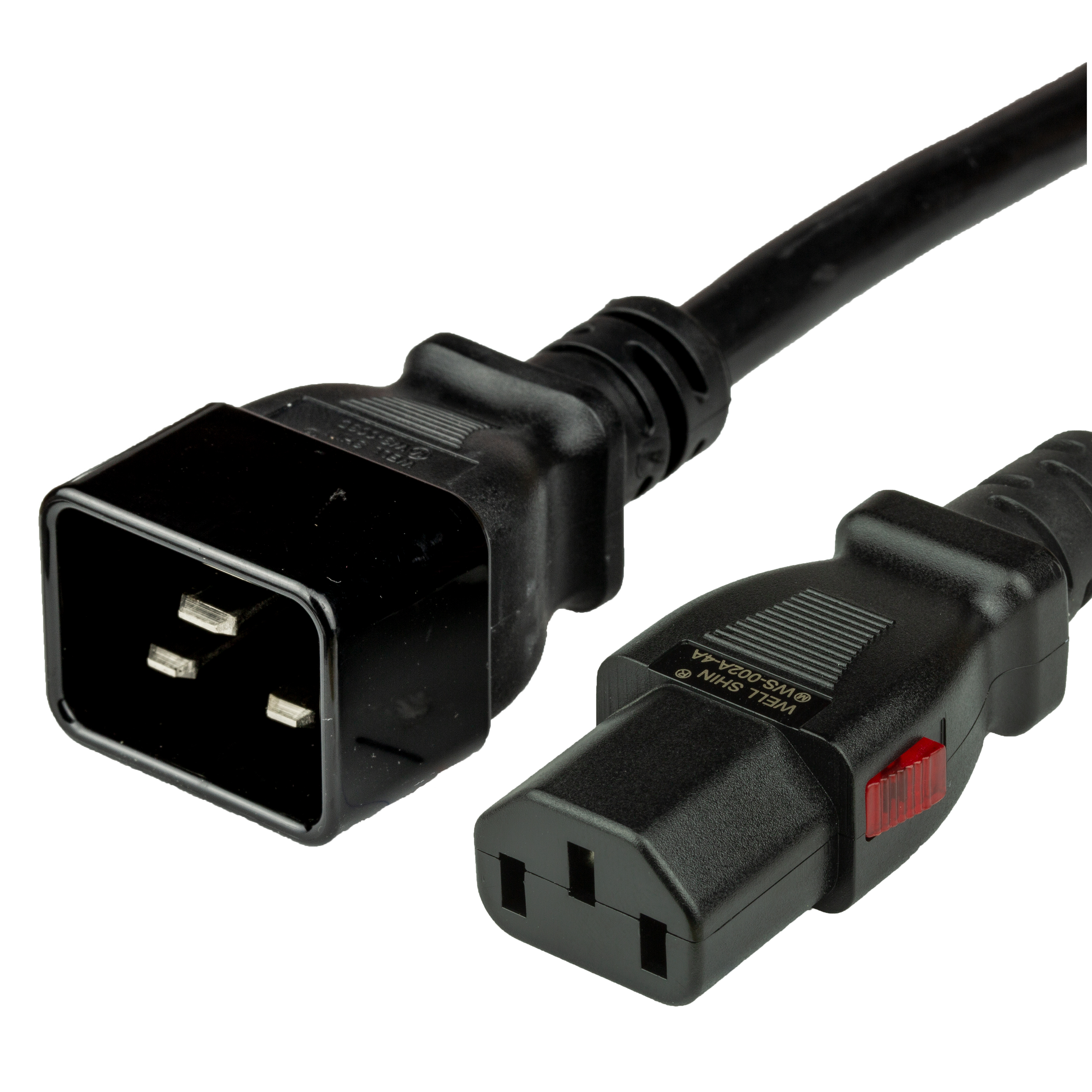 6FT A-Lock C13 C20 15A 250V BLACK Power Cord