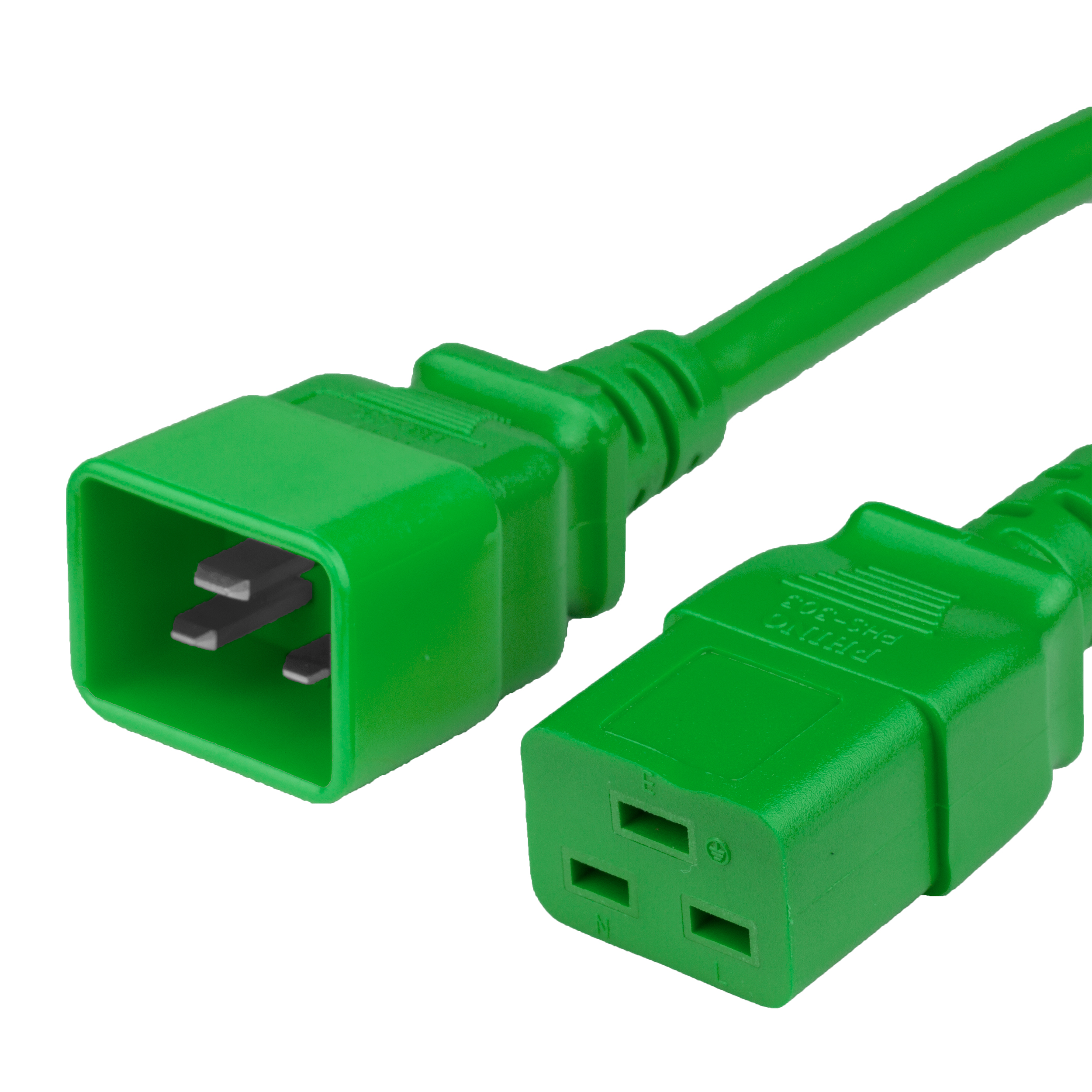 Green 20A C19 C20 Data Center Power Cords