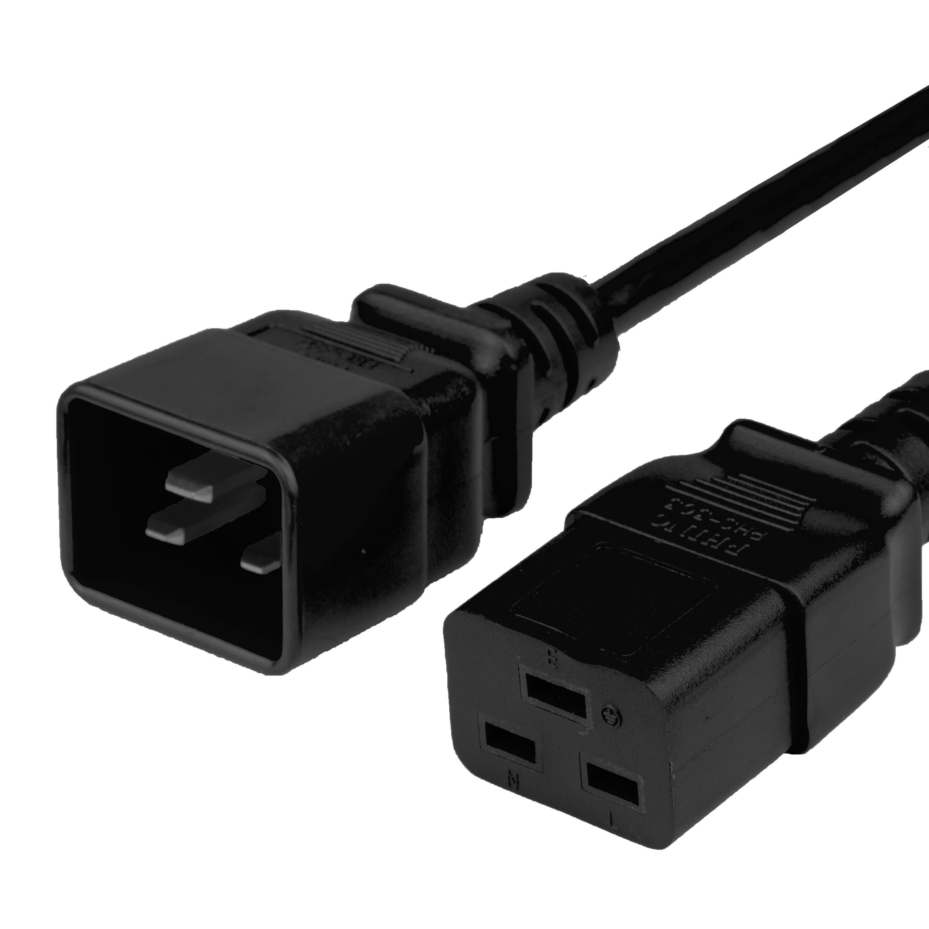 Black 16A C20 C19 HYBRID Power Cords - Dual Listed