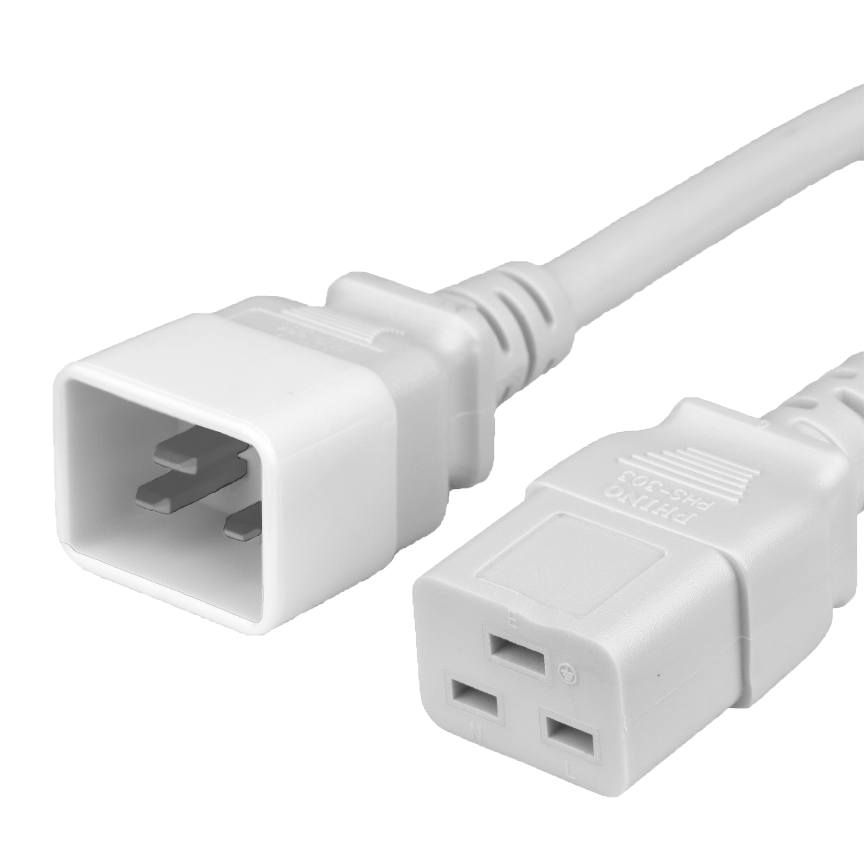 White 20A C19 C20 Data Center Power Cords