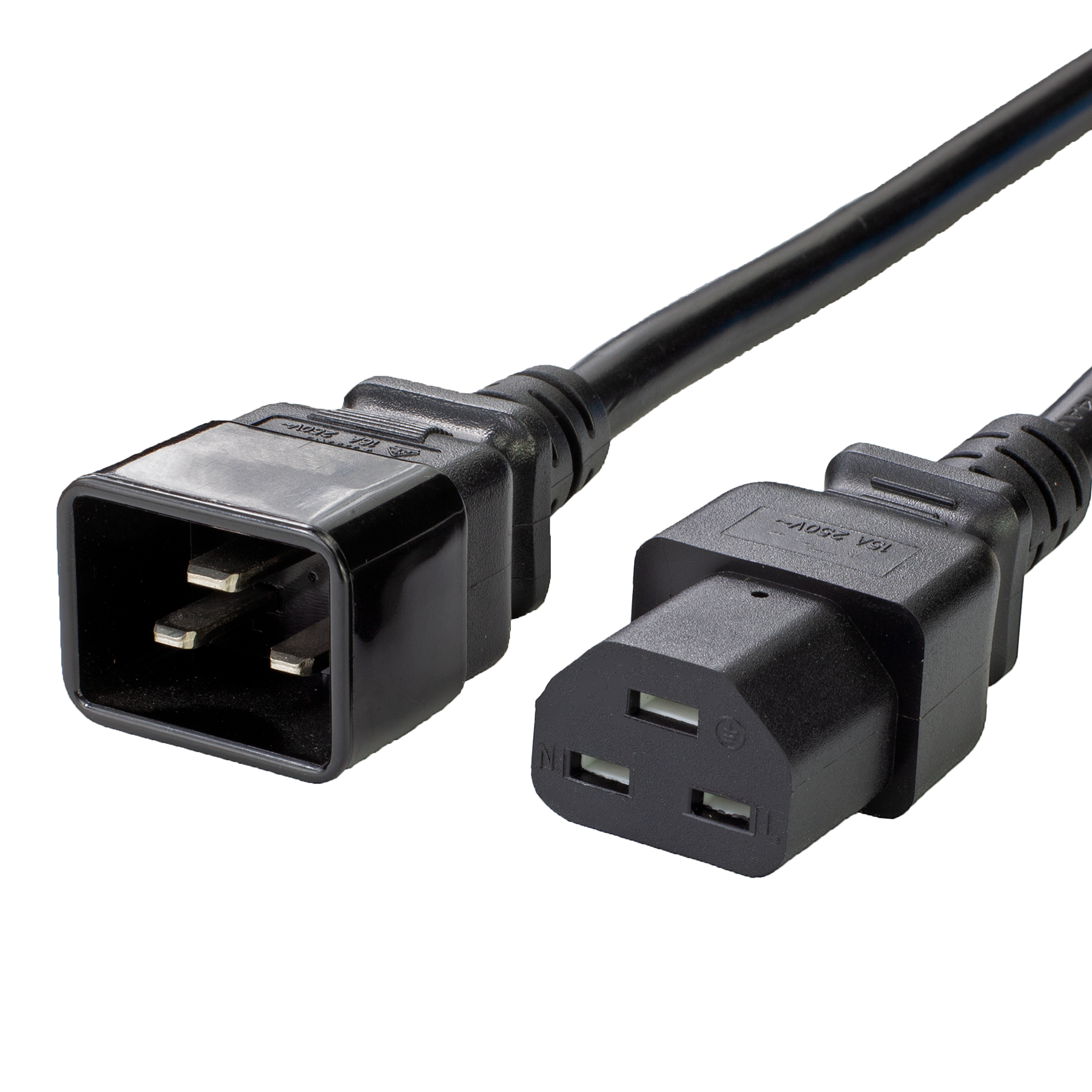 Black IEC 60320 C20 to C21 Power Cords