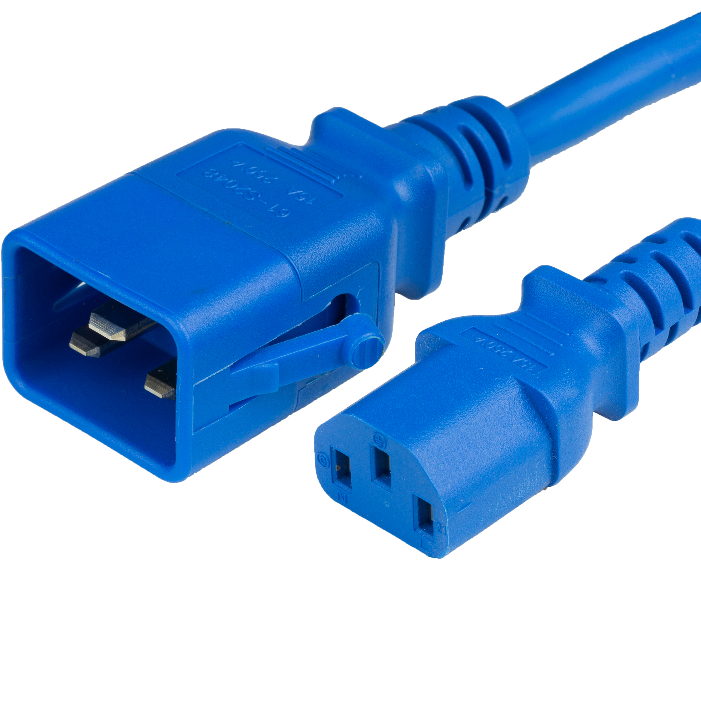 6FT P-LOCK C20 to C13 14awg SJT 105c 15A 250V BLUE Power Cord
