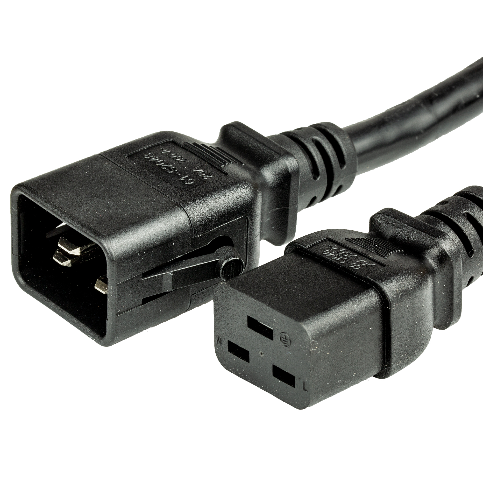 Black 20A P-Lock C20 C19 Power Cords