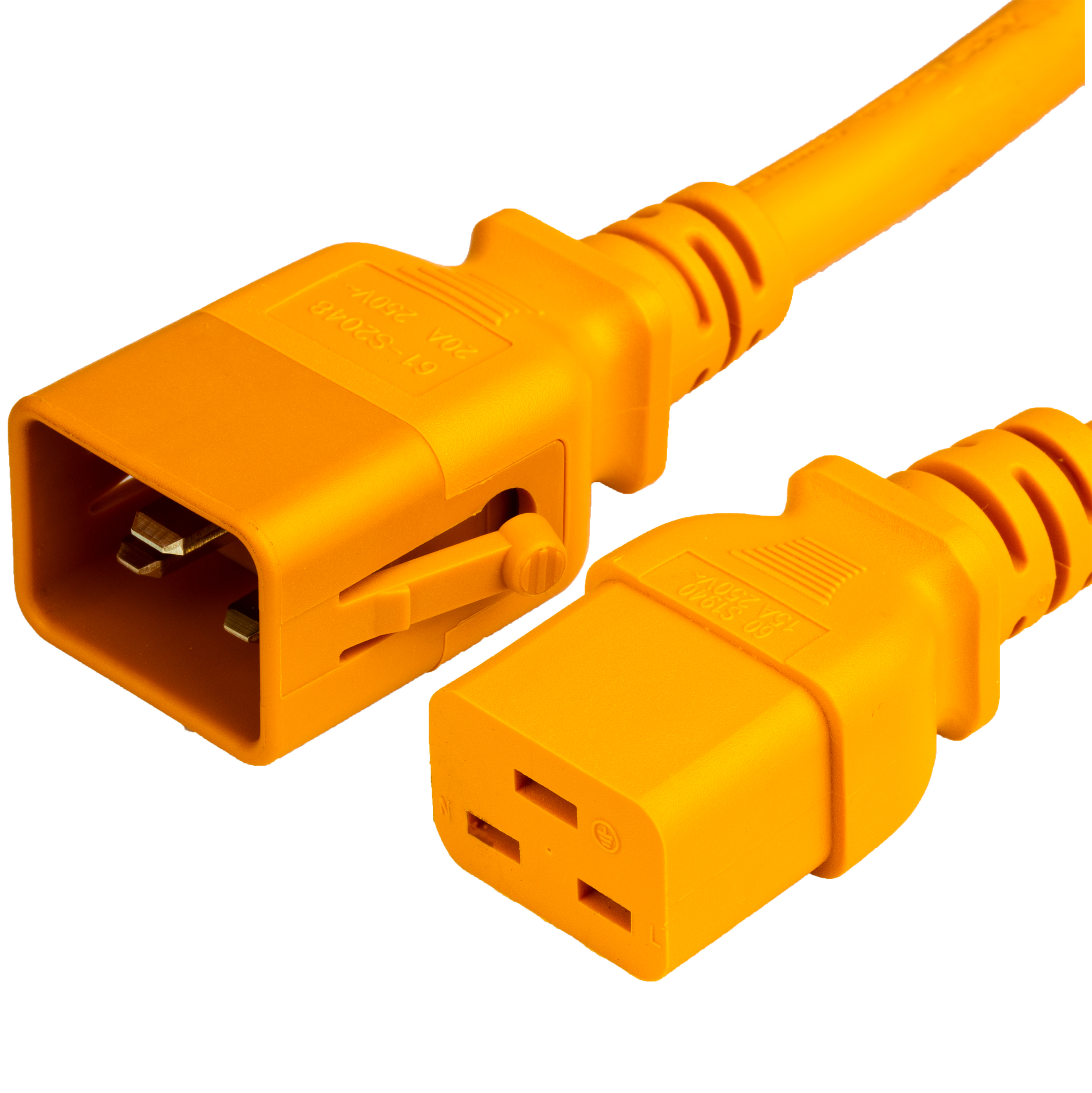 Orange 20A P-Lock C20 C19 Heavy Duty Powers Cords