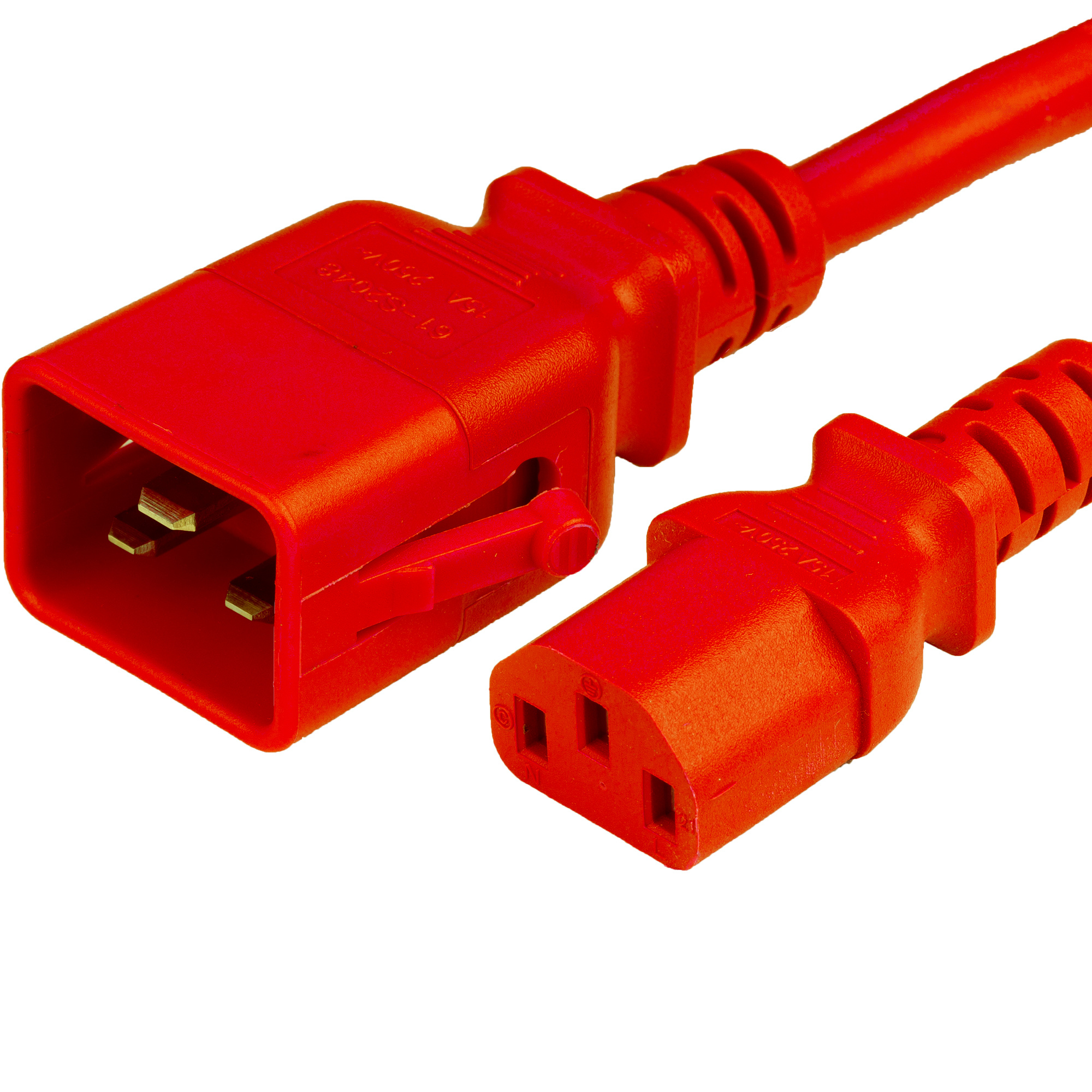 15A P-Lock C20 C13 Power Cords - RED