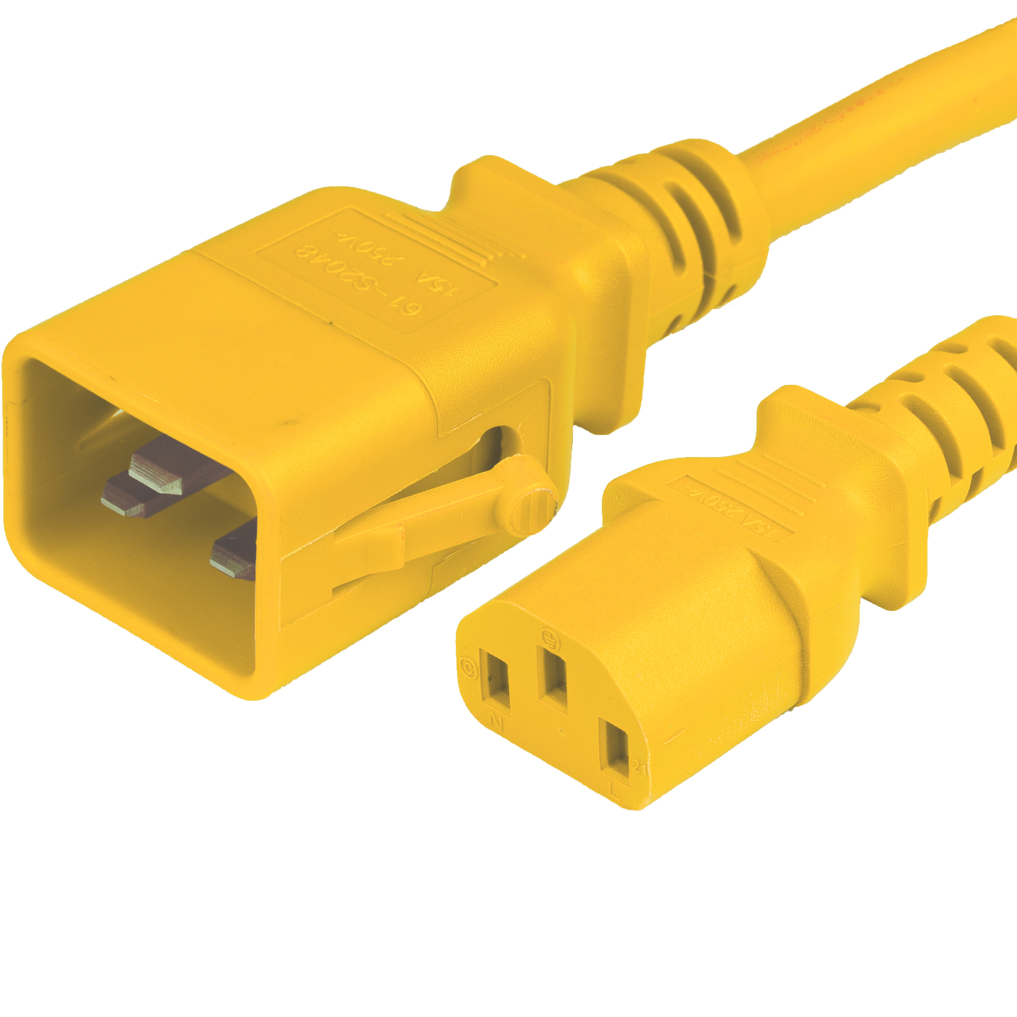 Yellow 15A P-Lock C20 C13 Power Cords