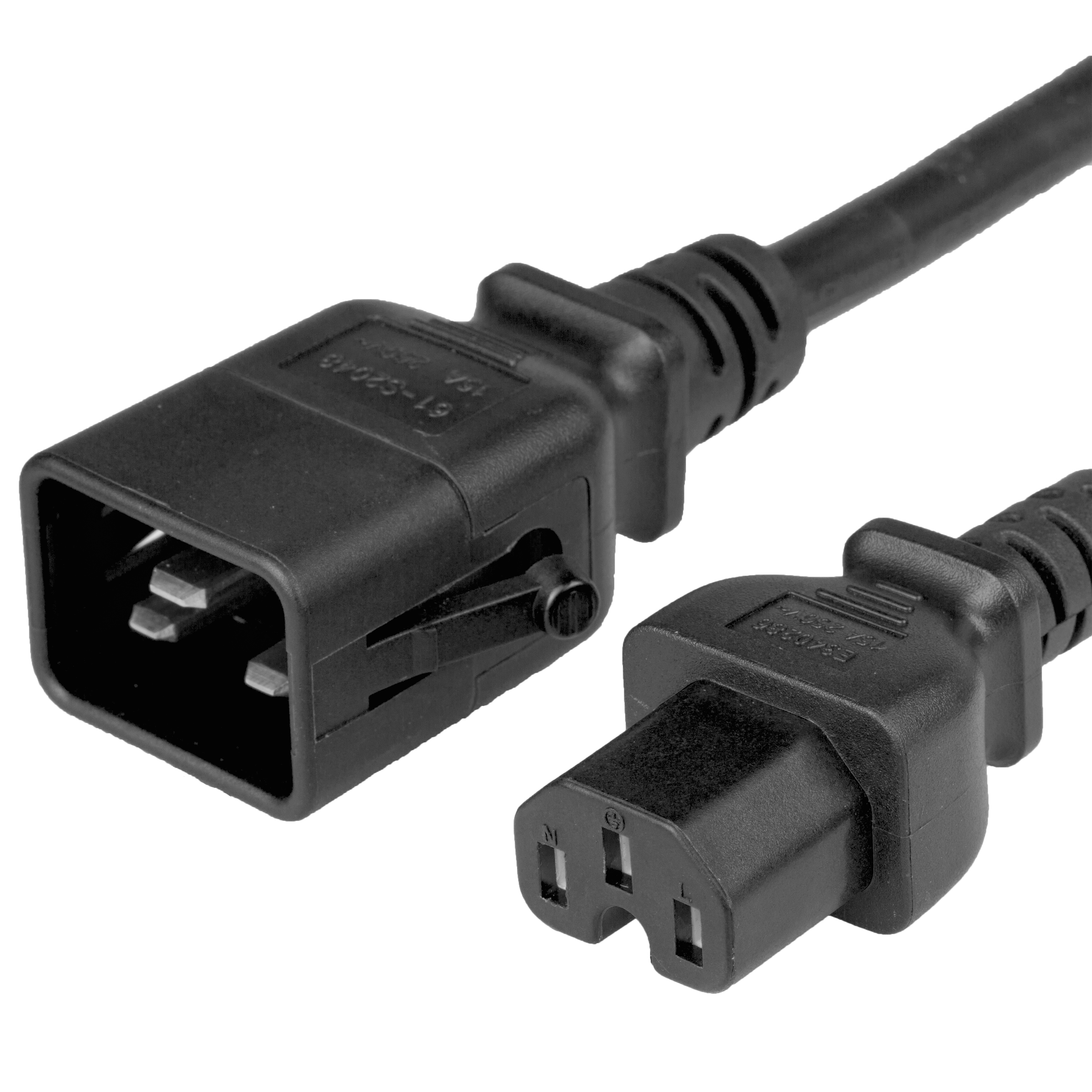 Black 15A P-Lock C20 C15 Power Cords