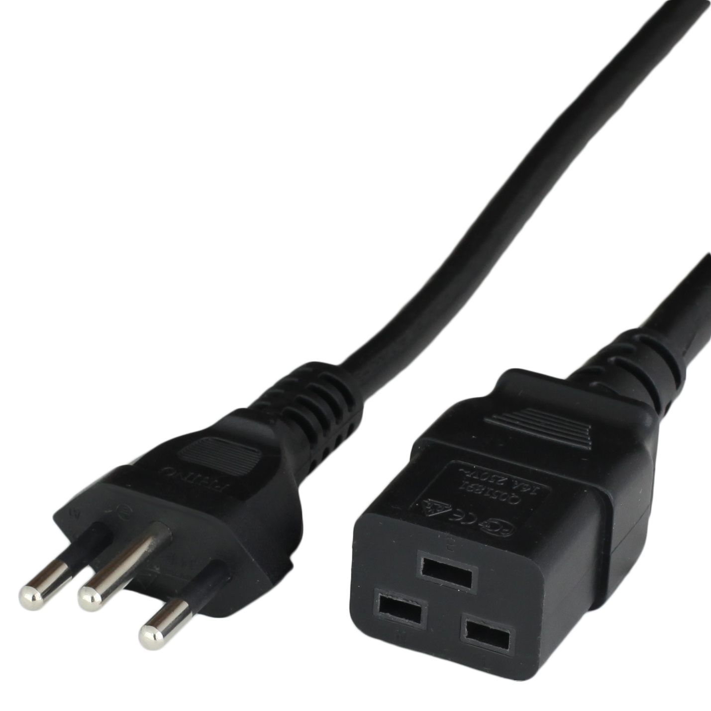 16A 250V Brazil NBR 14136 to IEC 60320 C19 Power Cords
