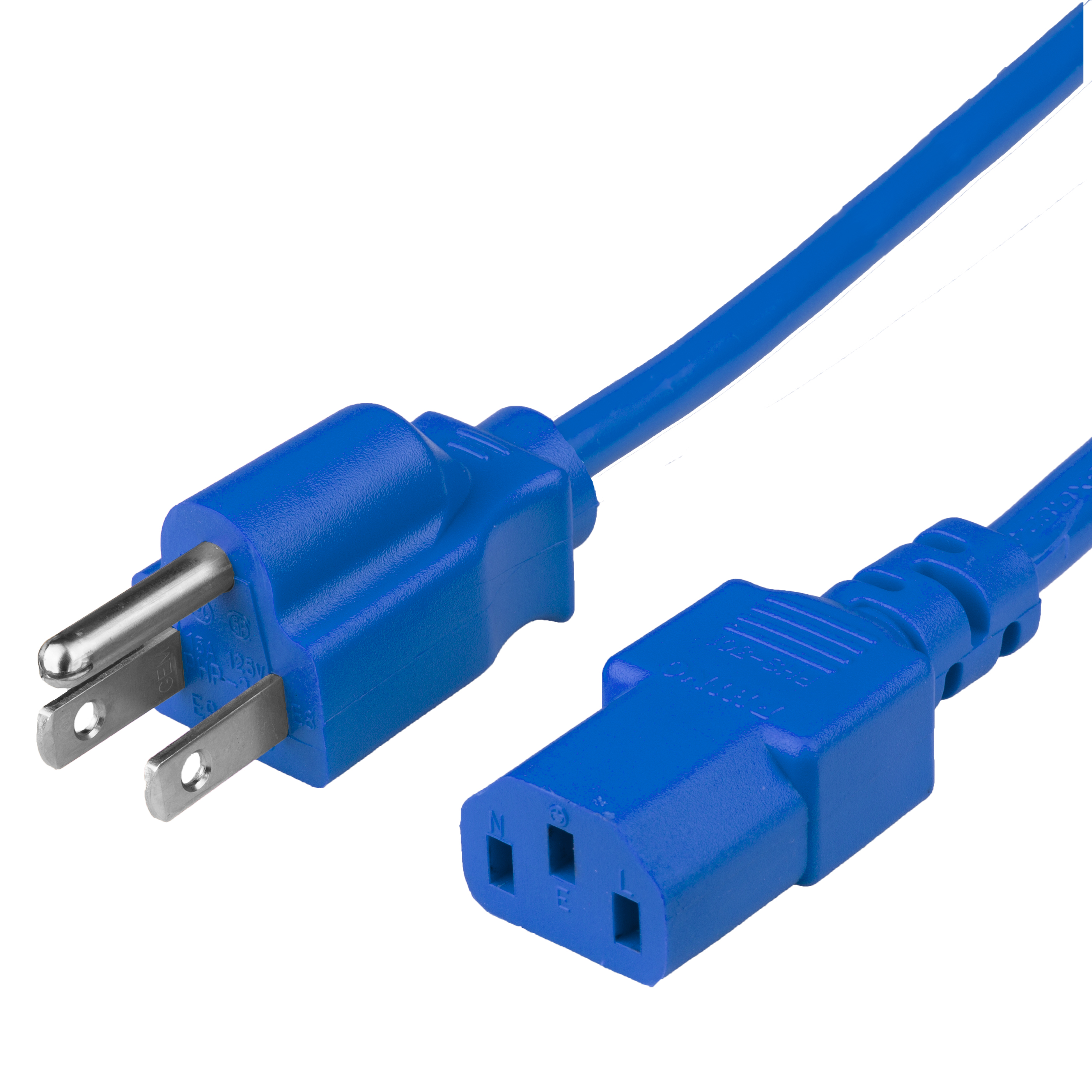 10A NEMA 5-15P to IEC 60320 C13 - BLUE Adapter Power Cords