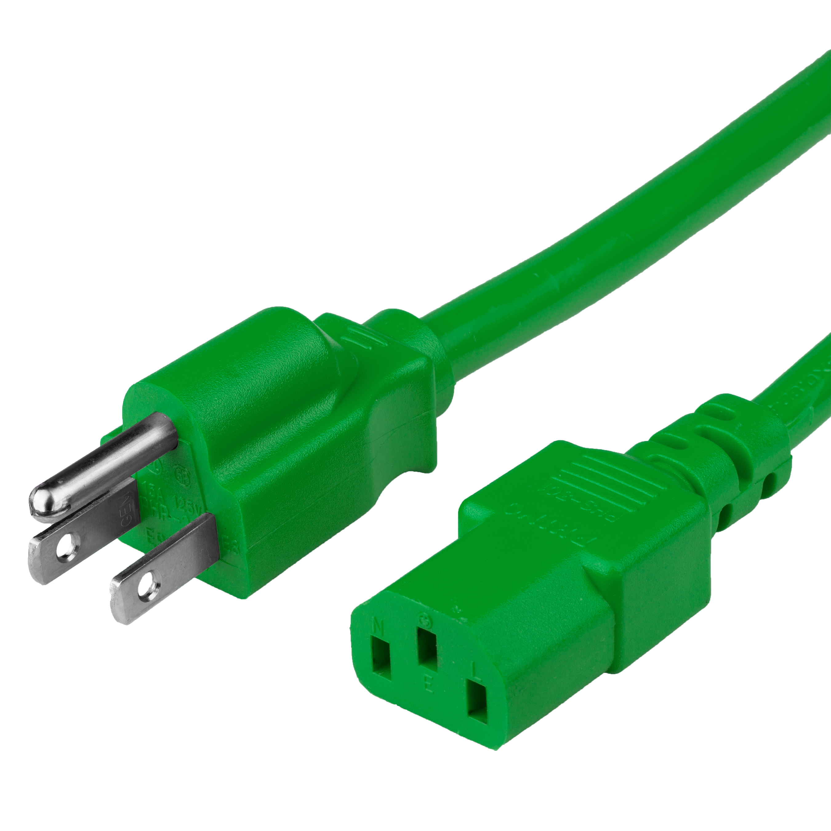 15A Green NEMA 5-15P to IEC 60320 C13