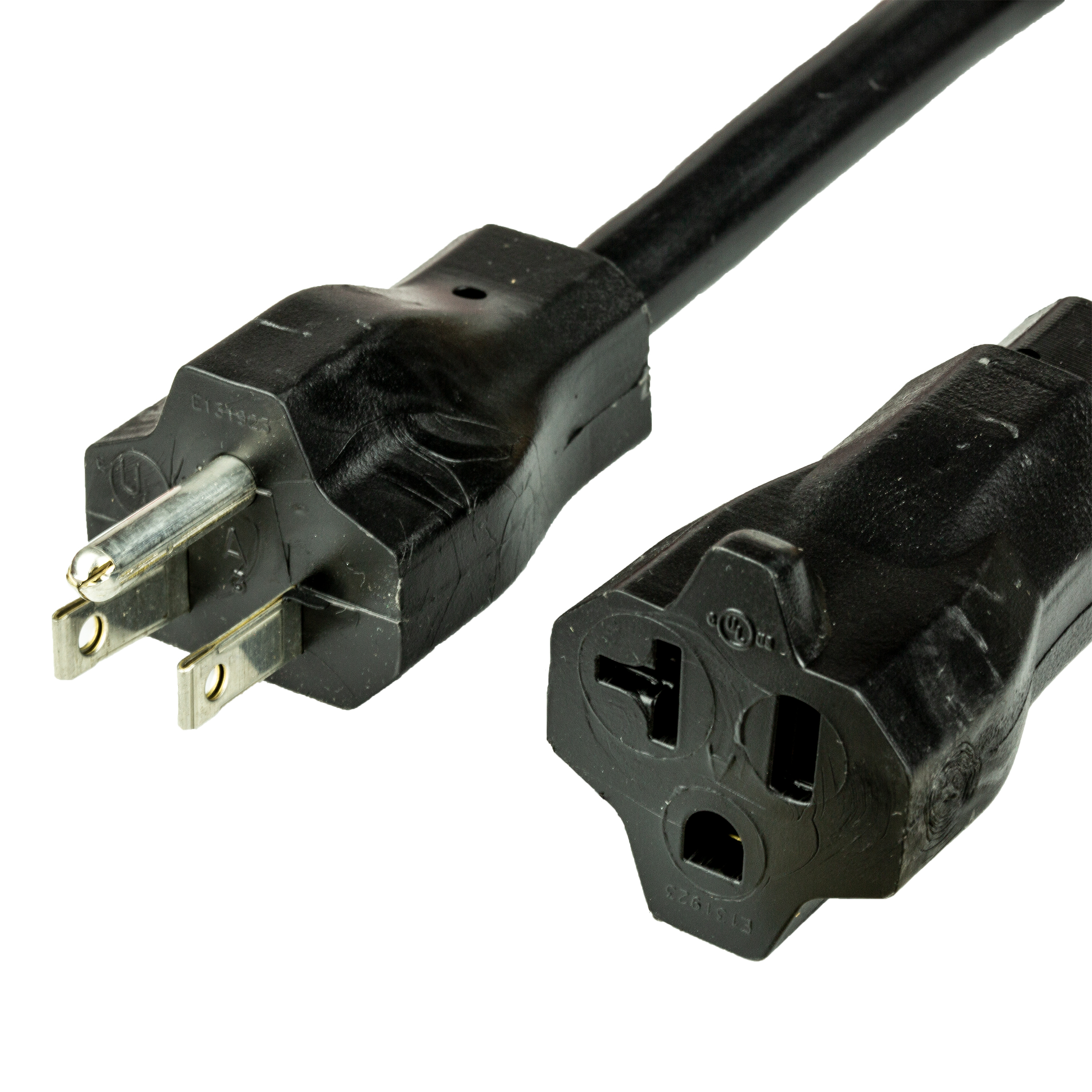Black NEMA 5-15P to T-Slot 5-20R 20A Adapter Power Cords