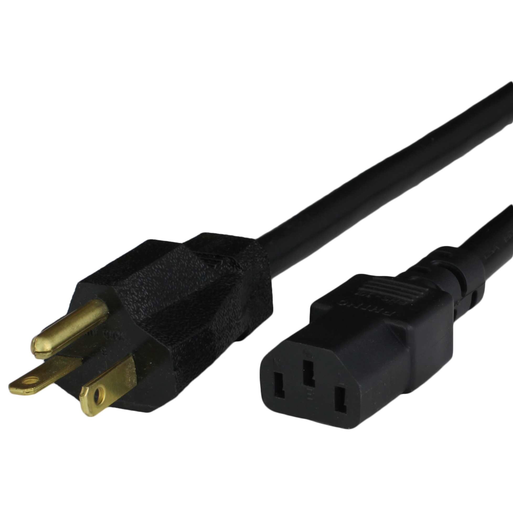 1FT NEMA 5-20P to C13 15A 125V 14/3 SJT(OW) Black Power Cord