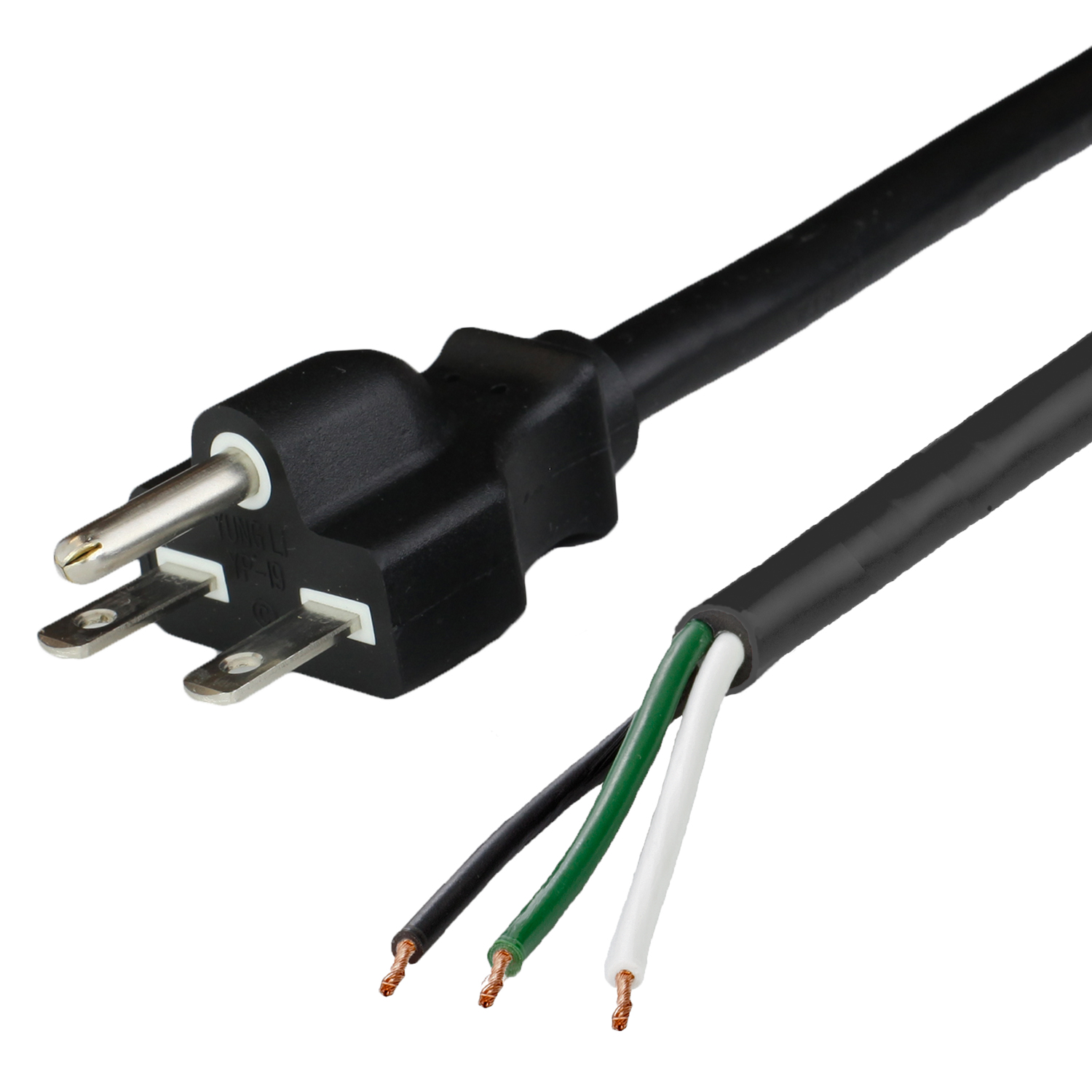 6FT NEMA 615P to Open ROJ 2" and Strip 1/4" 14awg Power Cord