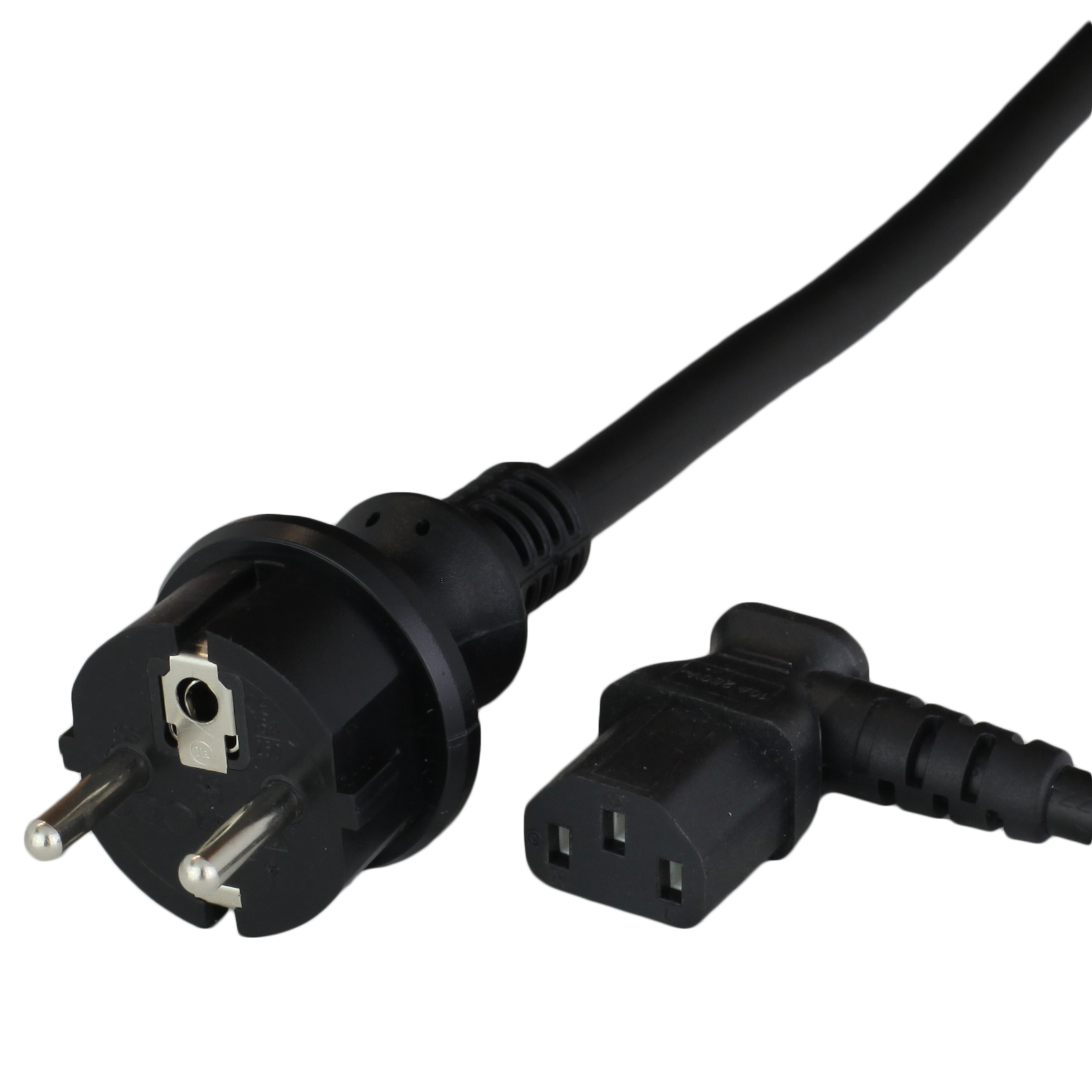 Europe Schuko CEE7/7 to Left Angle IEC 60320 C13 Power Cords