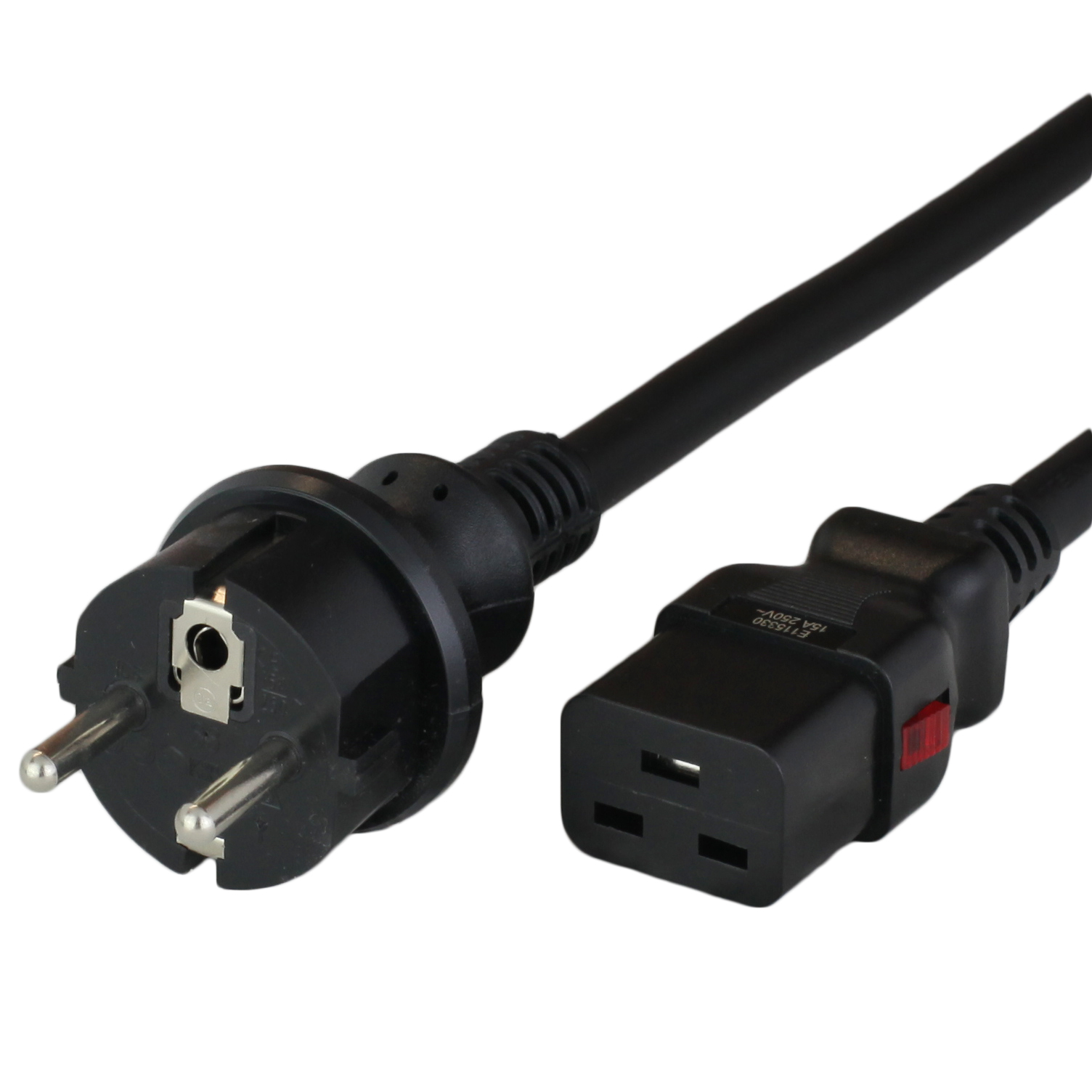 Europe Schuko CEE7/7 to Auto Lock IEC 60320 C19 Power Cords