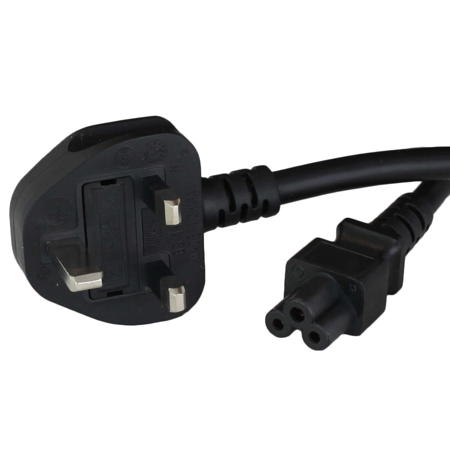 UK BS1363 Down Angle to IEC60320 C5 2.5A 250V Power Cords