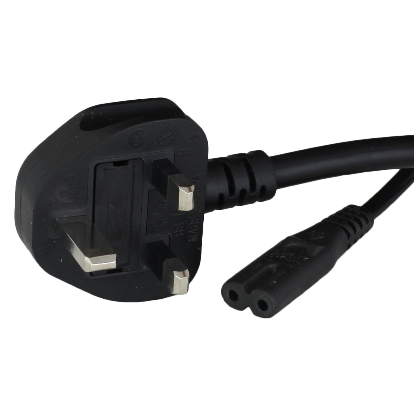 BS1363 Down Angle to IEC60320 C7 2.5A 250V Singapore Power Cords