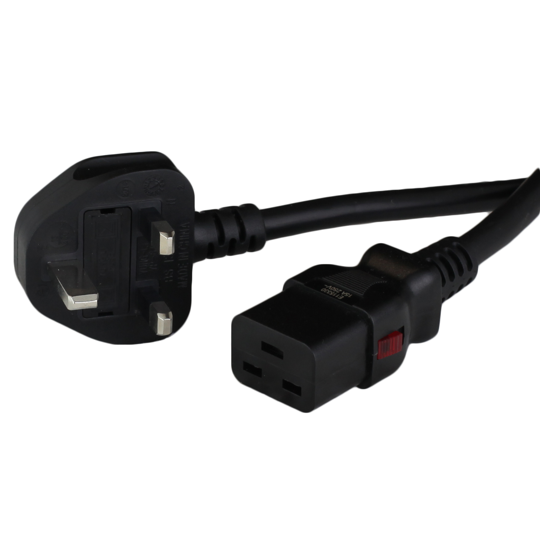 UK BS1363 Plug to IEC 60320 C19 Auto Lock 13A 250V Power Cords