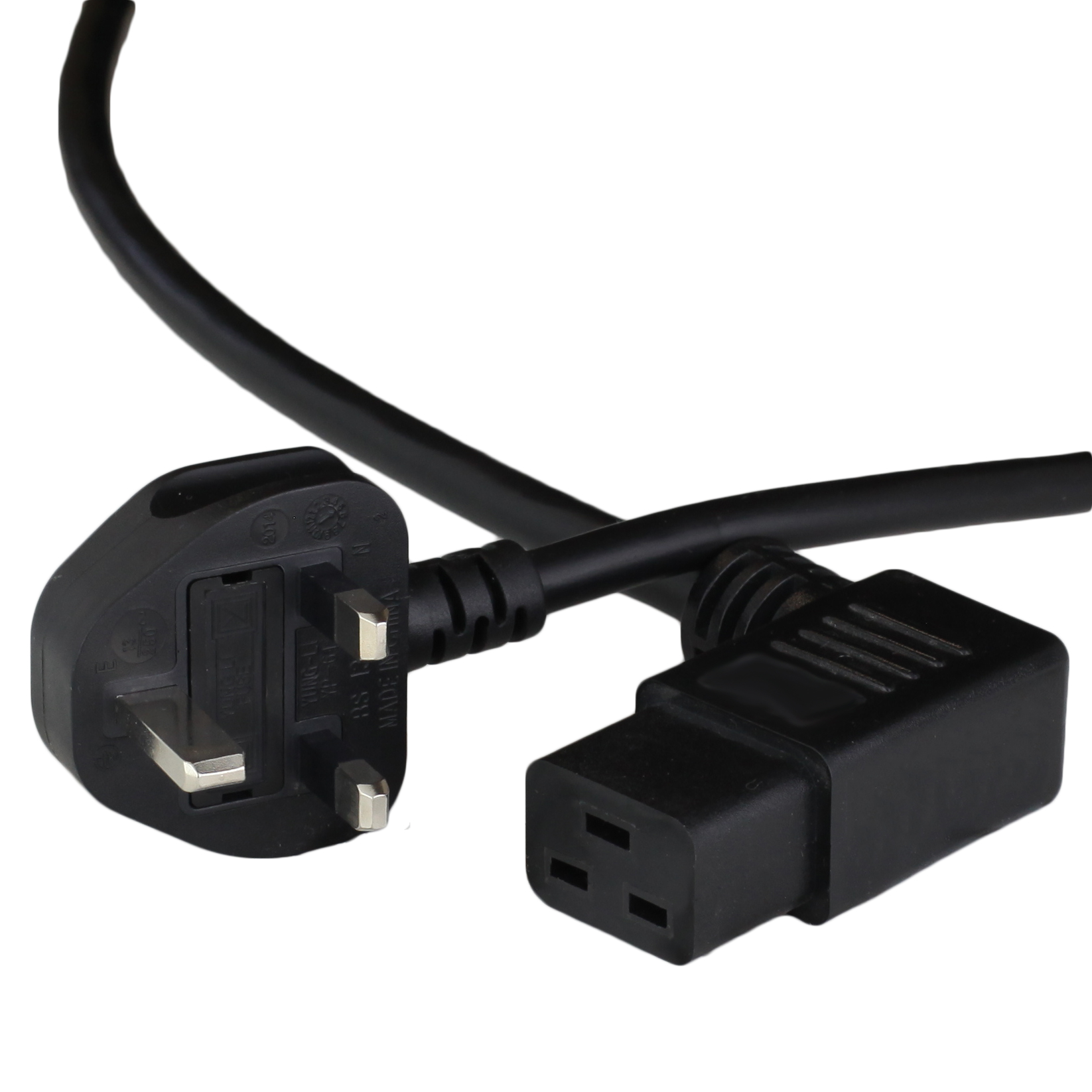 UK BS1363 Plug to Right Angled IEC 60320 C19 13A 250V Power Cords