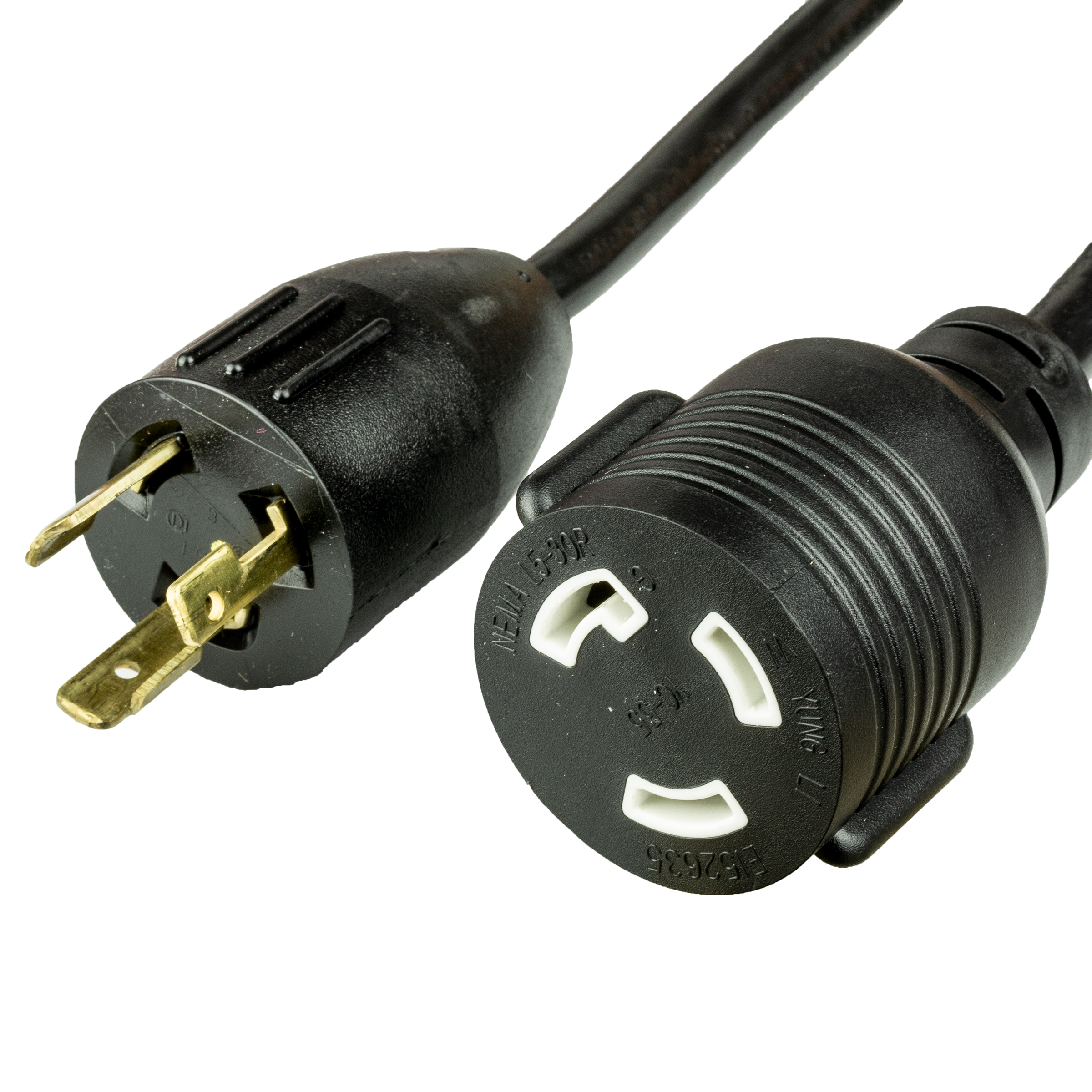 Black NEMA L5-20P to NEMA L5-30R Adapter Power Cords