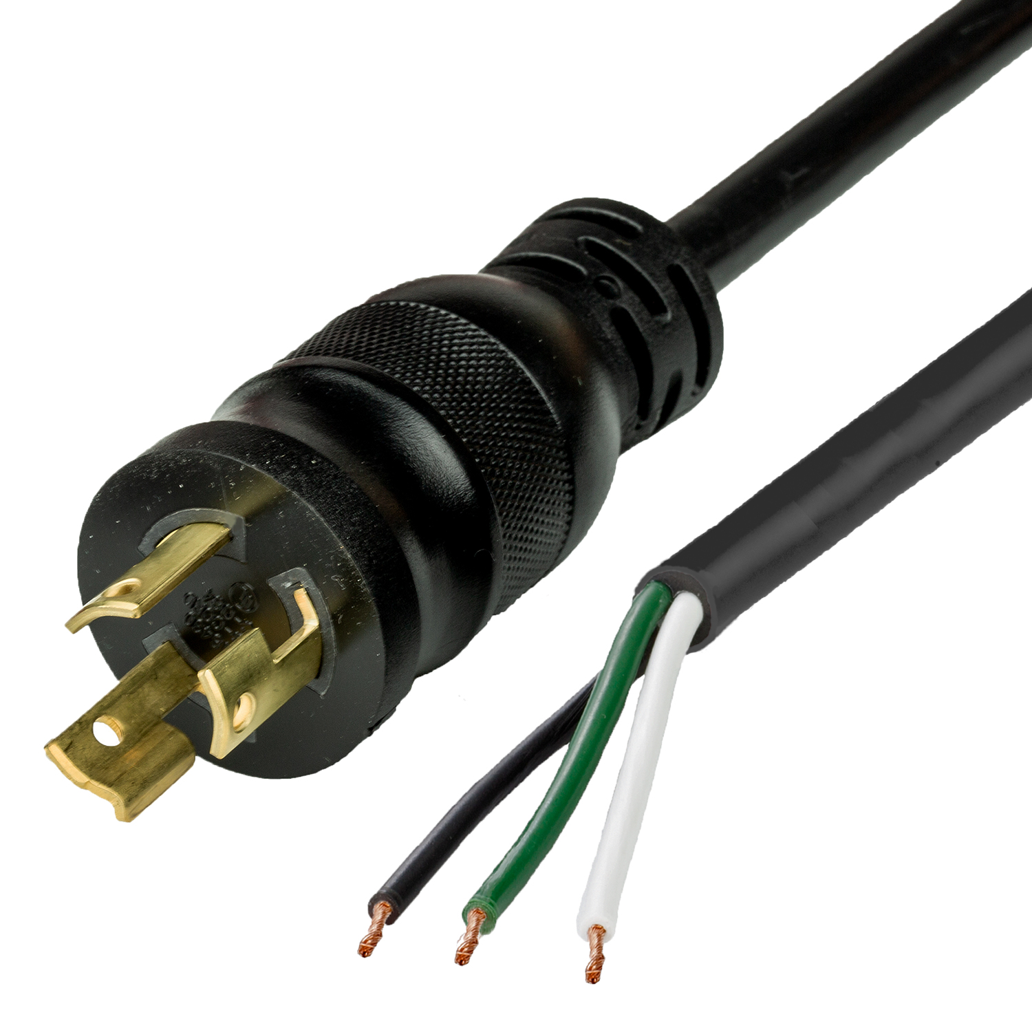 250V 15A NEMA L6-15P to Open (Whigs, Pigtails) Power Cords