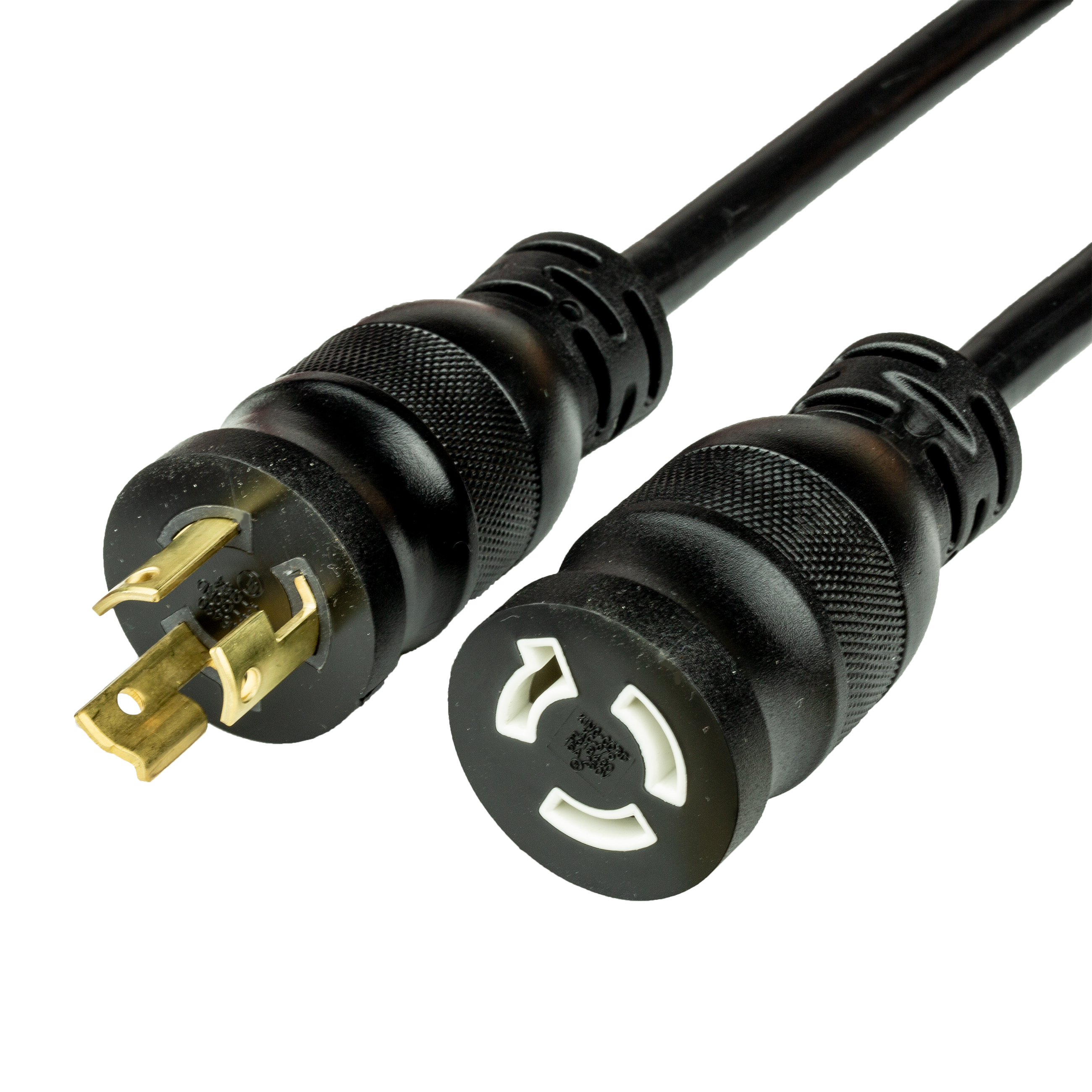 Black NEMA L6-15P/R Extension Cords rated for 15A and 250V