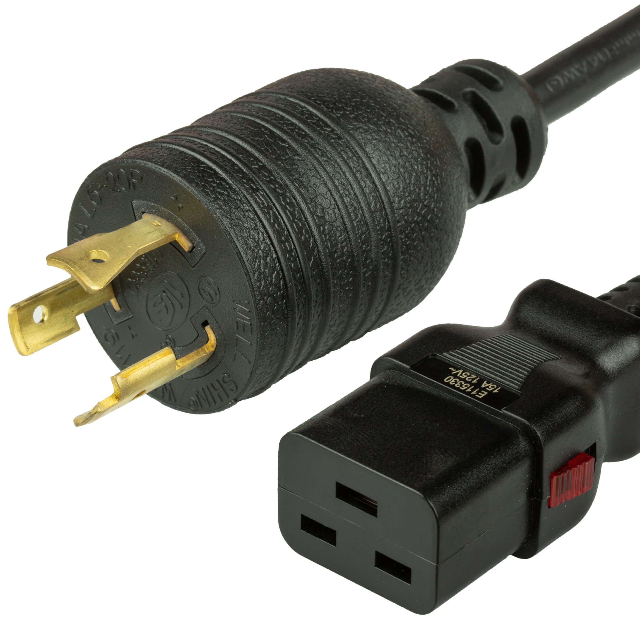 6FT ALock C19 L620P 15A 250V BLACK Power Cord)