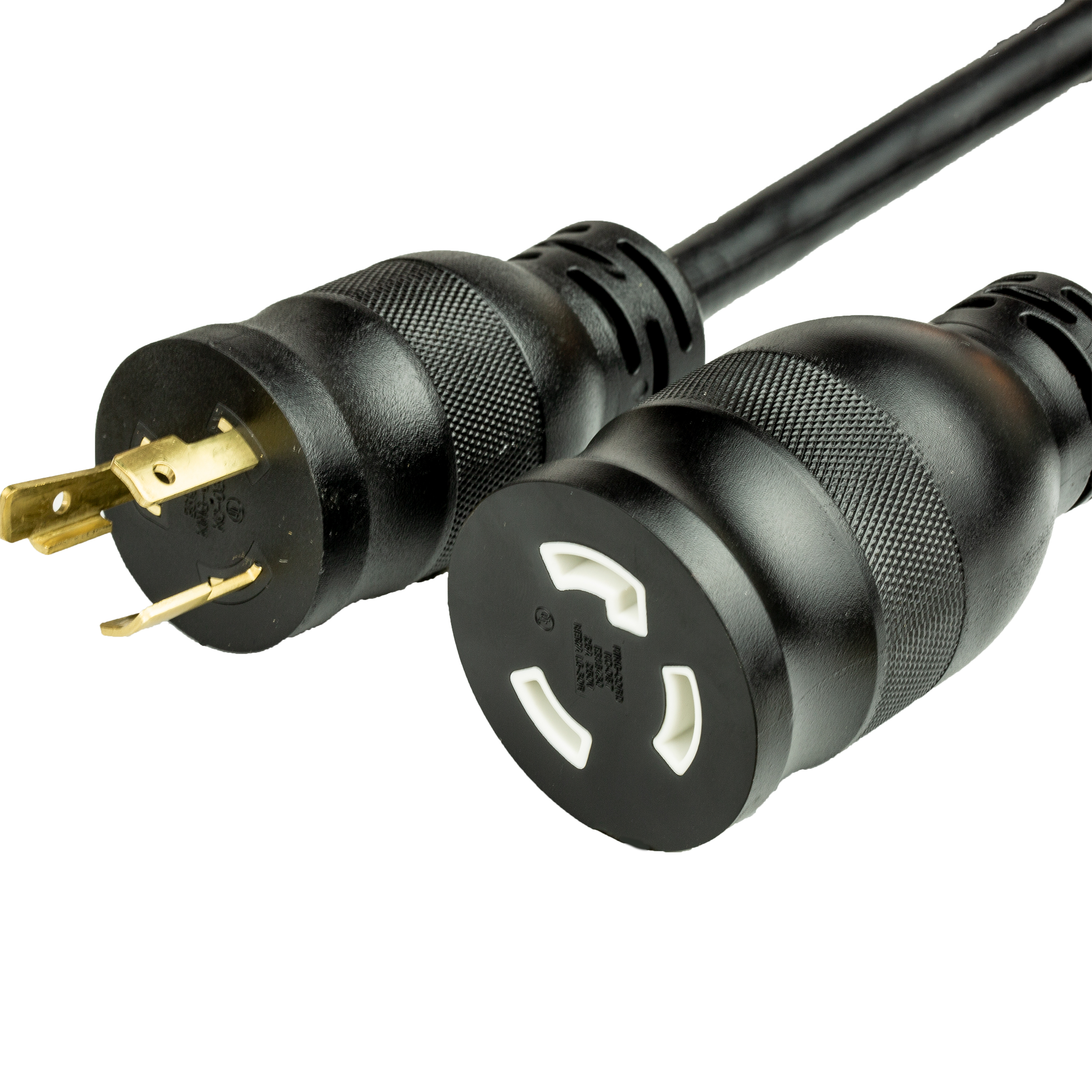 Black NEMA L6-20P to NEMA L6-30R 250V 30A Locking Adapter Cords