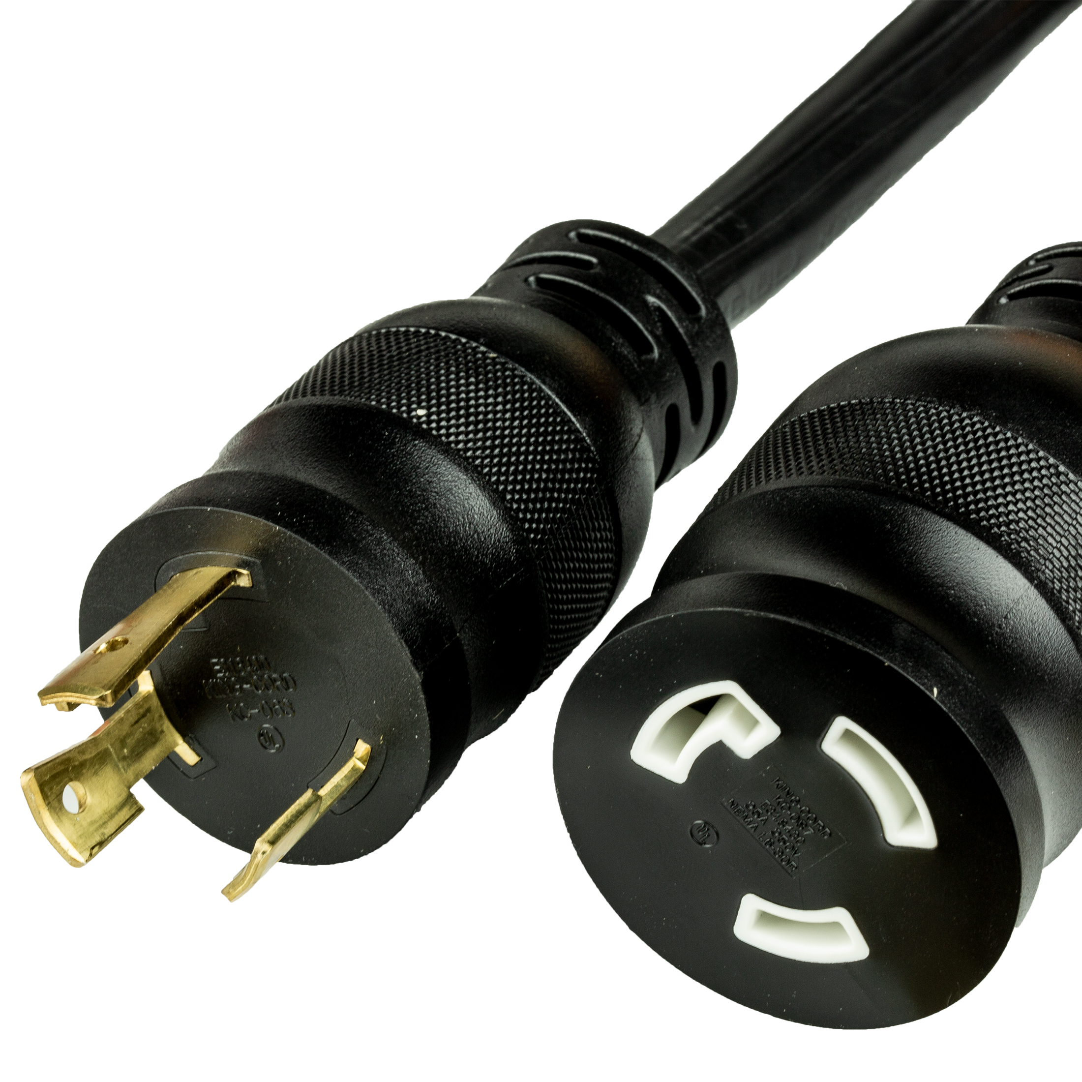 Black NEMA L6-30P to L6-20R Locking Adapter Cords