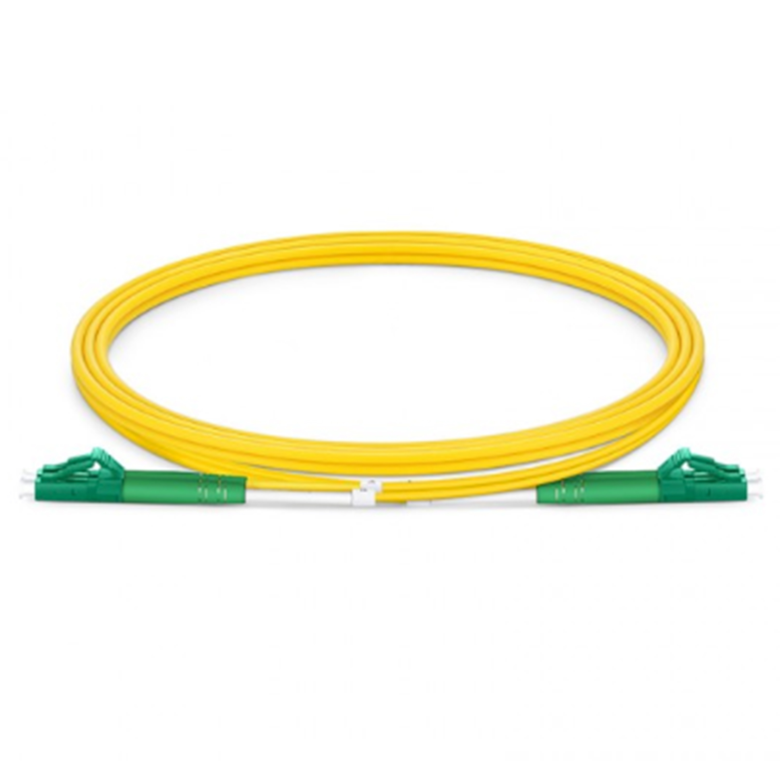 OS2 LC-LC APC Duplex Singlemode Fiber Optic Patch Cables - Yellow