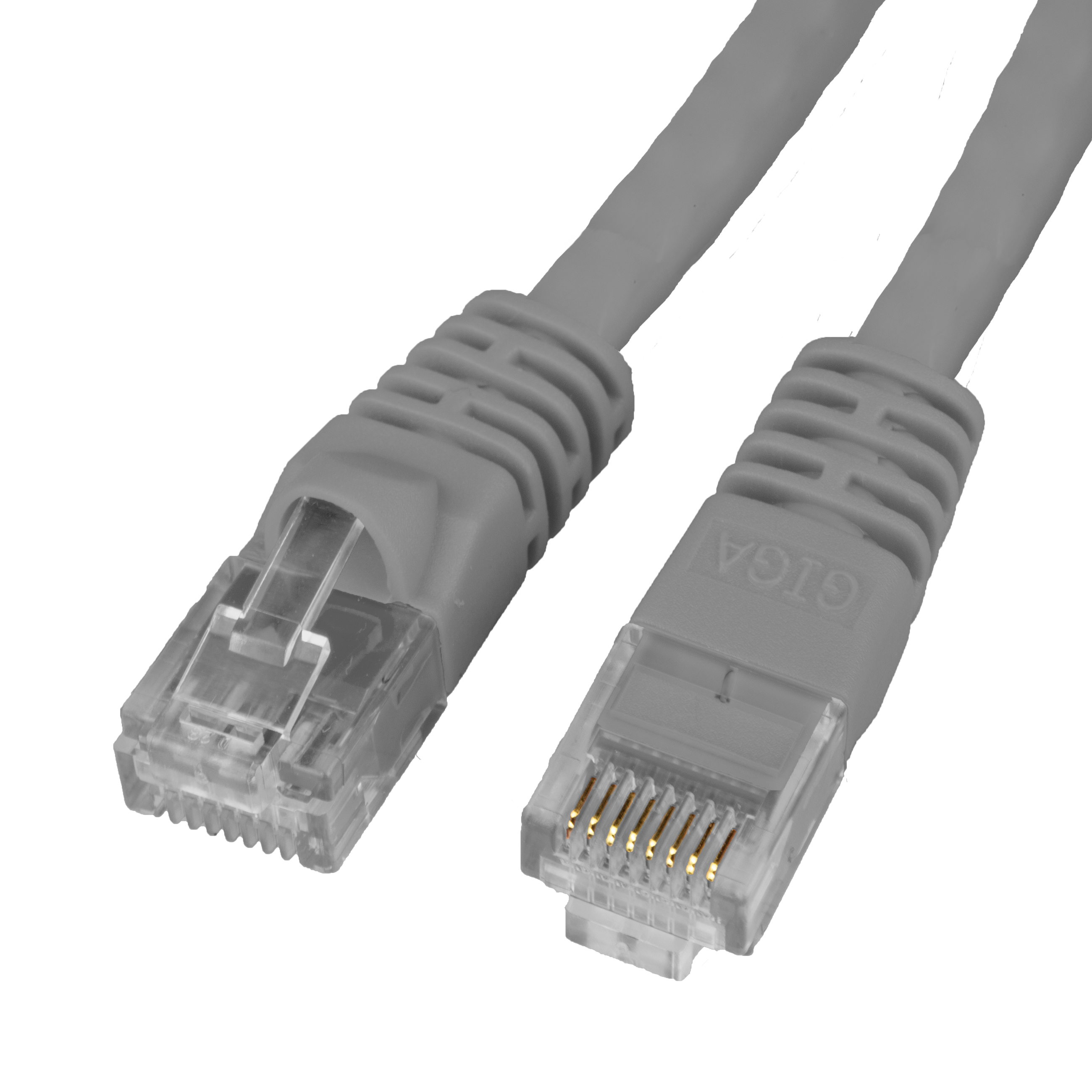 Unshielded CAT5e Gray Ethernet Patch Cable - Molded Boot/ Snagless RJ45 to RJ45
