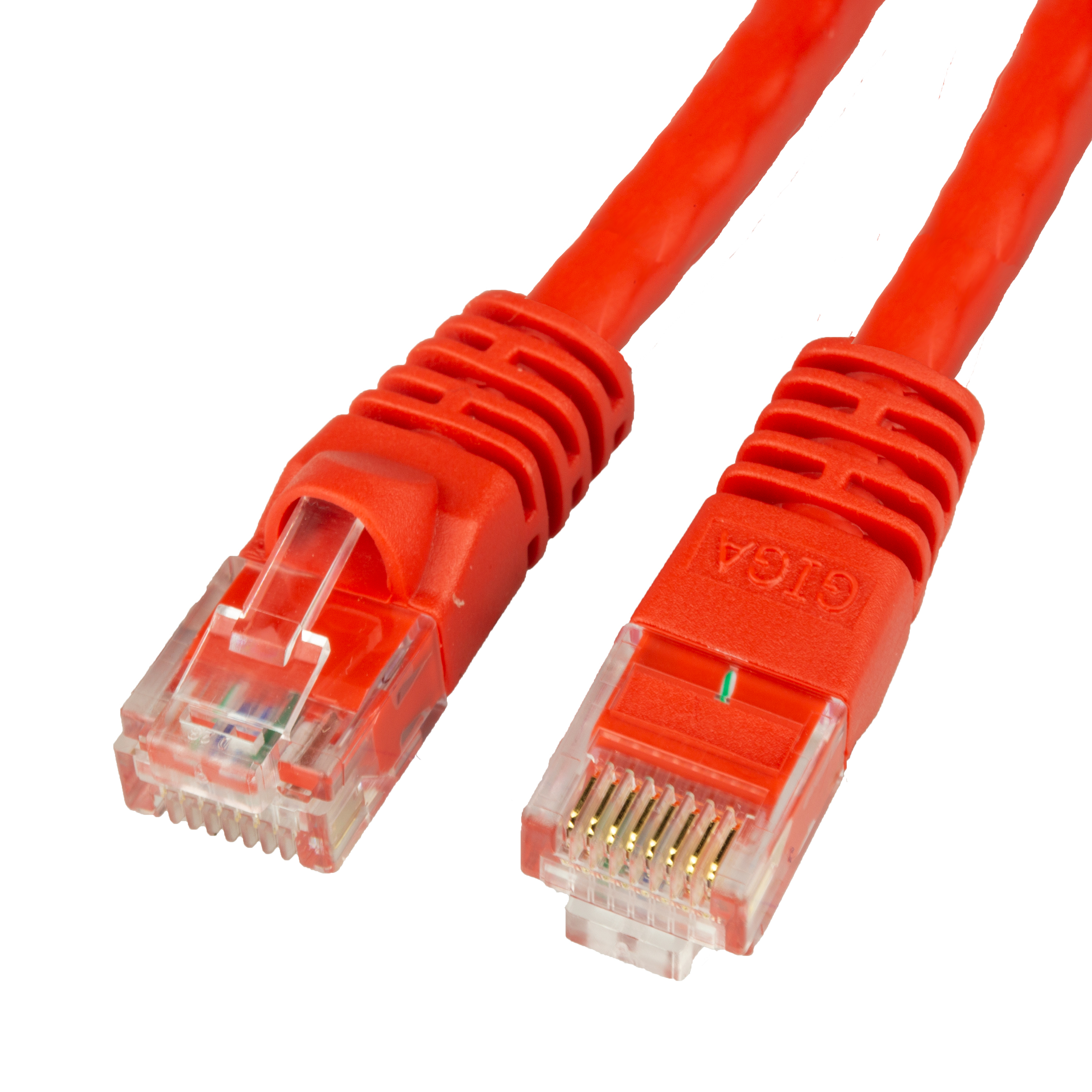 Unshielded CAT5e Red Ethernet Patch Cable - Molded Boot/ Snagless RJ45 to RJ45